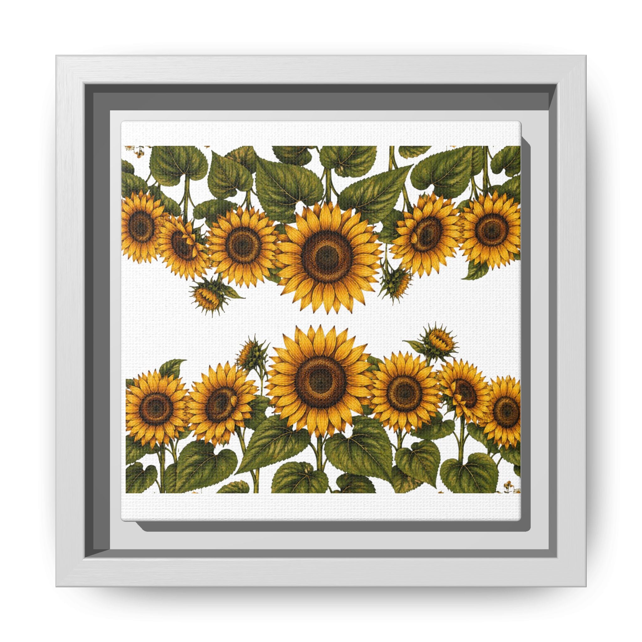 Framed Sunflower Canvas Print — Matte Floral Wall Art