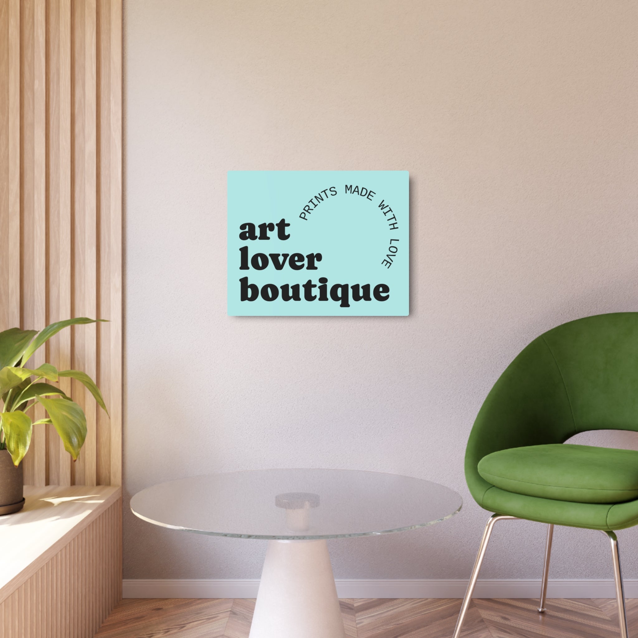 Metal Art Sign — 'Art Lover Boutique' Wall Plaque (Prints Made With Love)