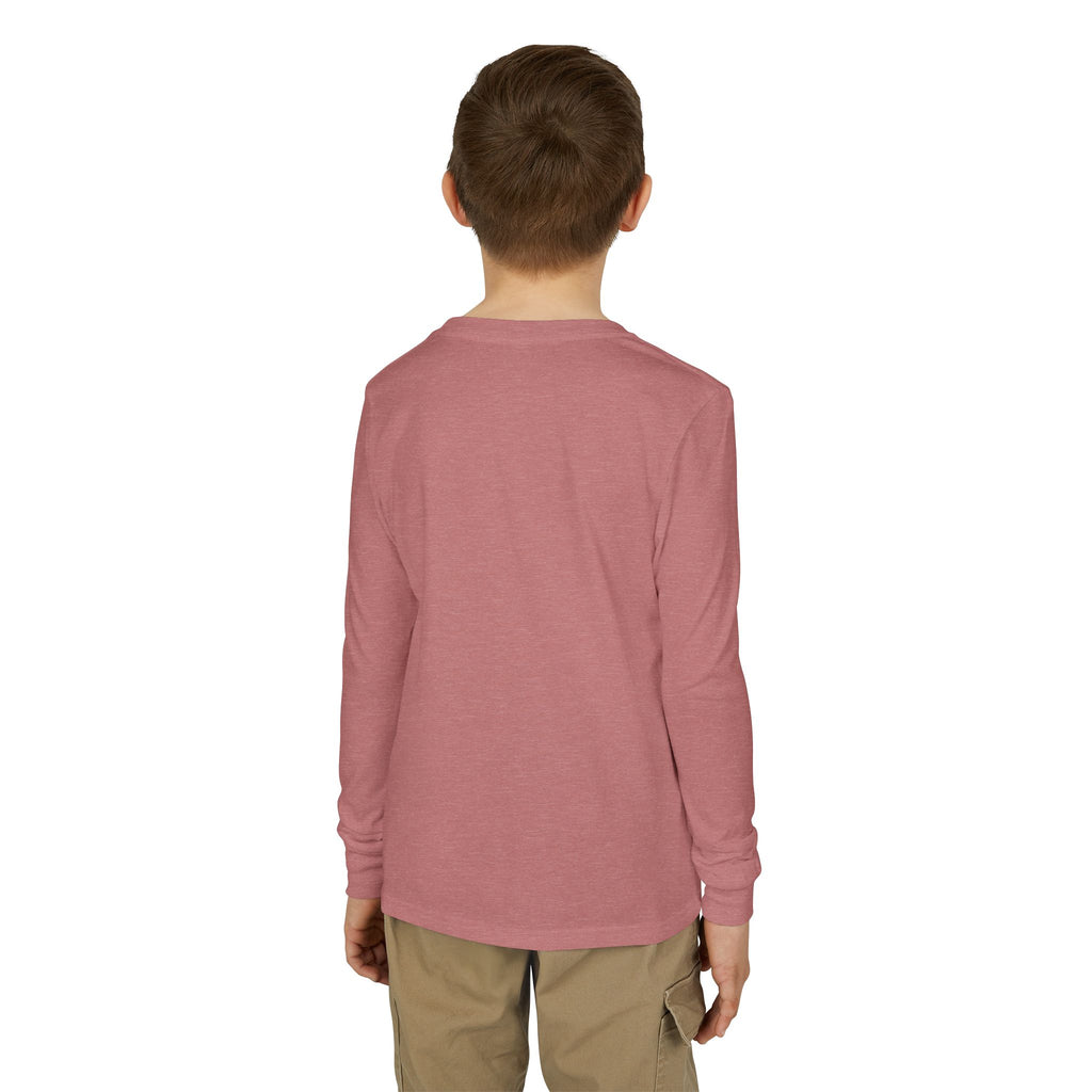 Youth Long Sleeve Tee — Colorful Skateboard & Sneakers Graphic