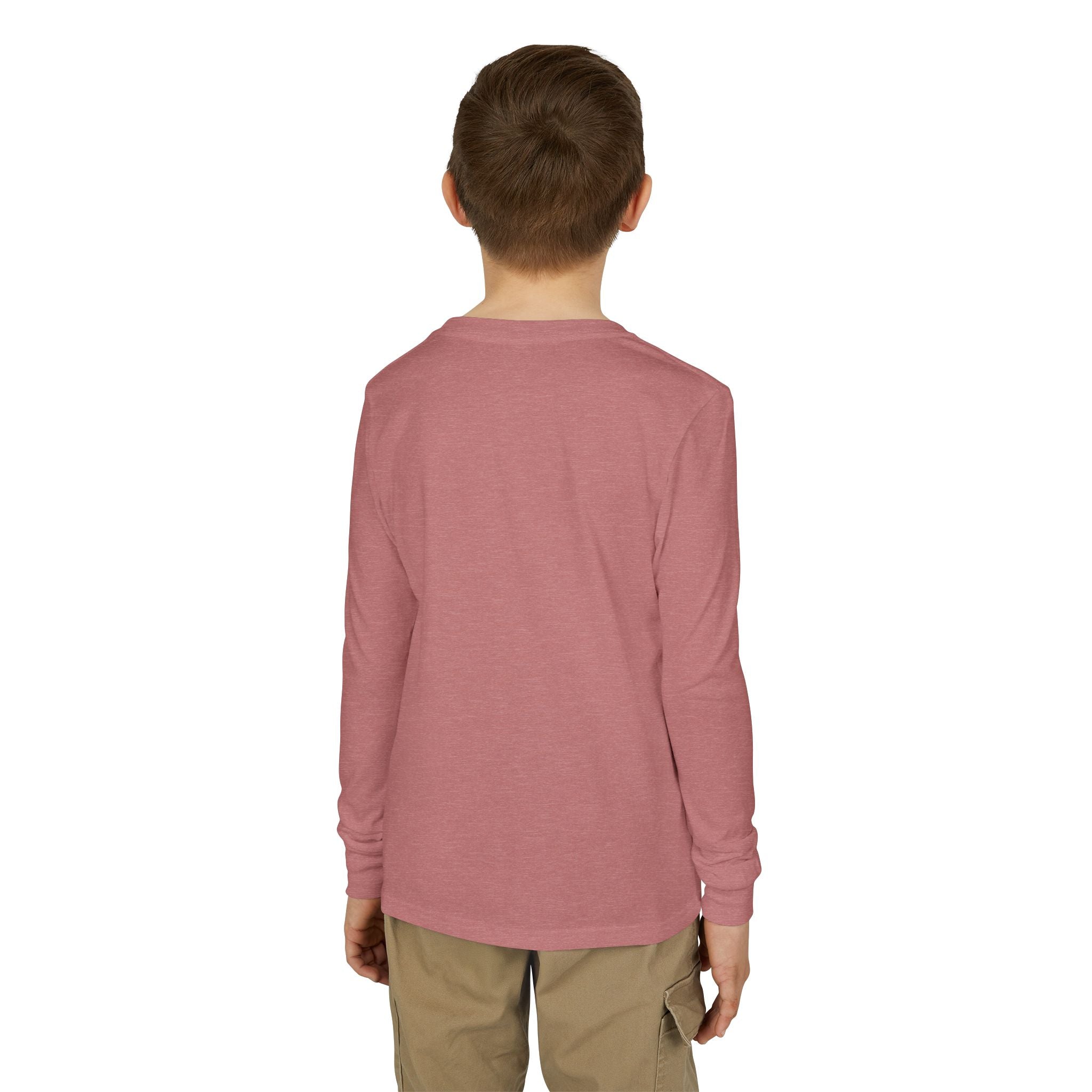 Youth Long Sleeve Tee — Colorful Skateboard & Sneakers Graphic