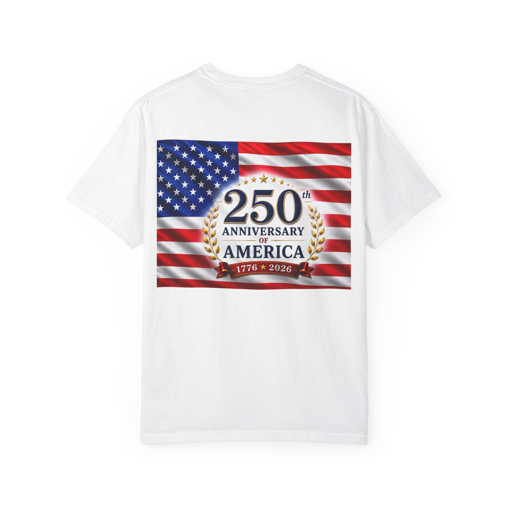 'Merica Peace Sign T-Shirt — 250th Anniversary of America Flag Tee (1776–2026)