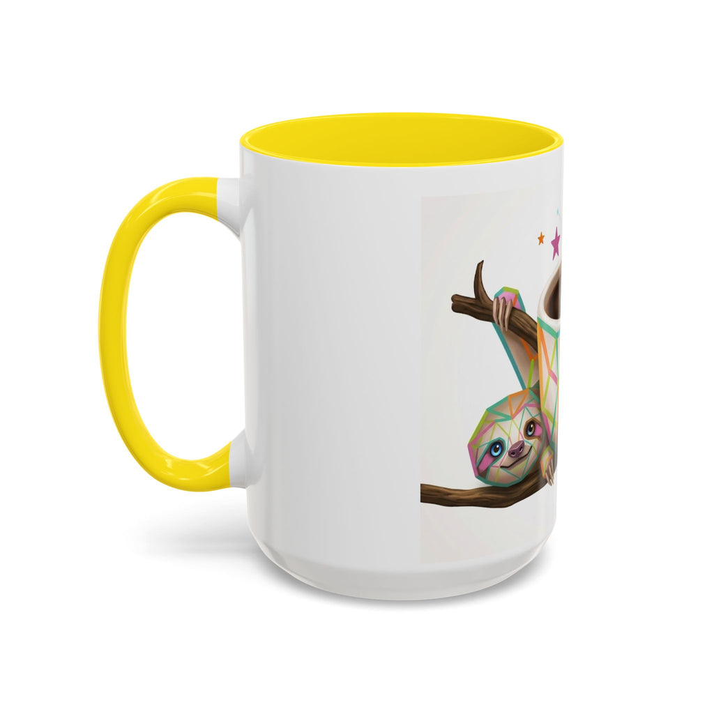 Be Kind Sloth Coffee Mug — Colorful Accent Ceramic Cup (11/15oz)