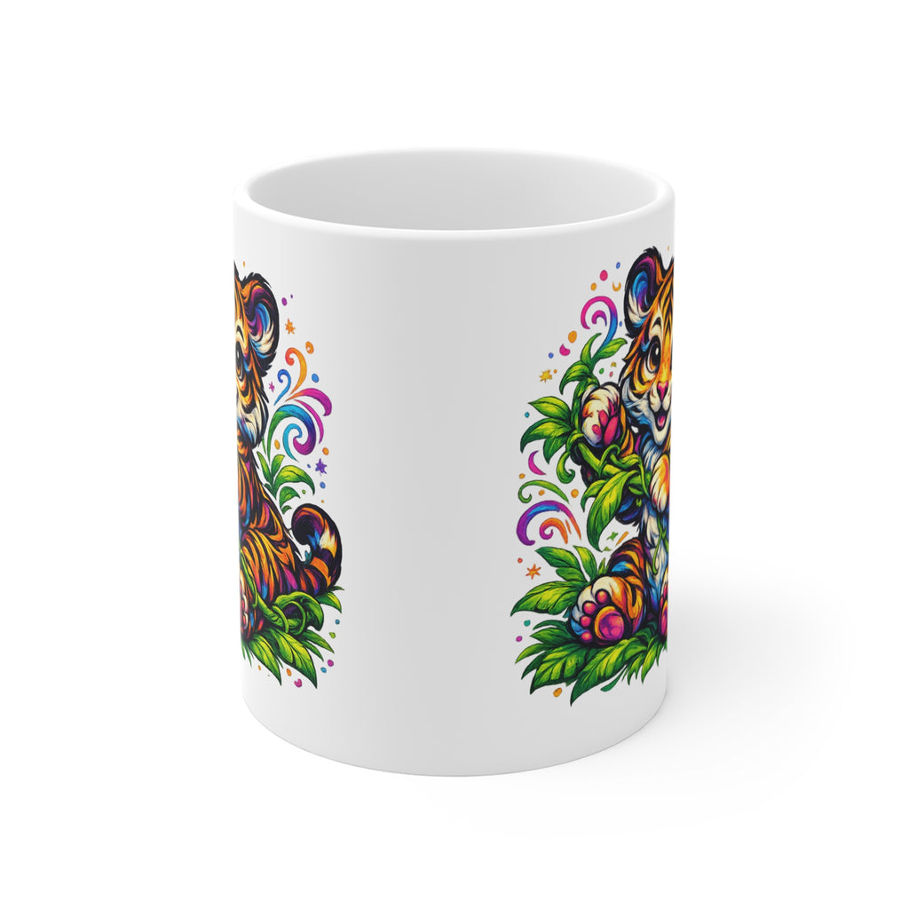 Tiger Cub Mug — Cute Colorful Baby Tiger Coffee Cup, Gift for Animal Lovers & New Parents