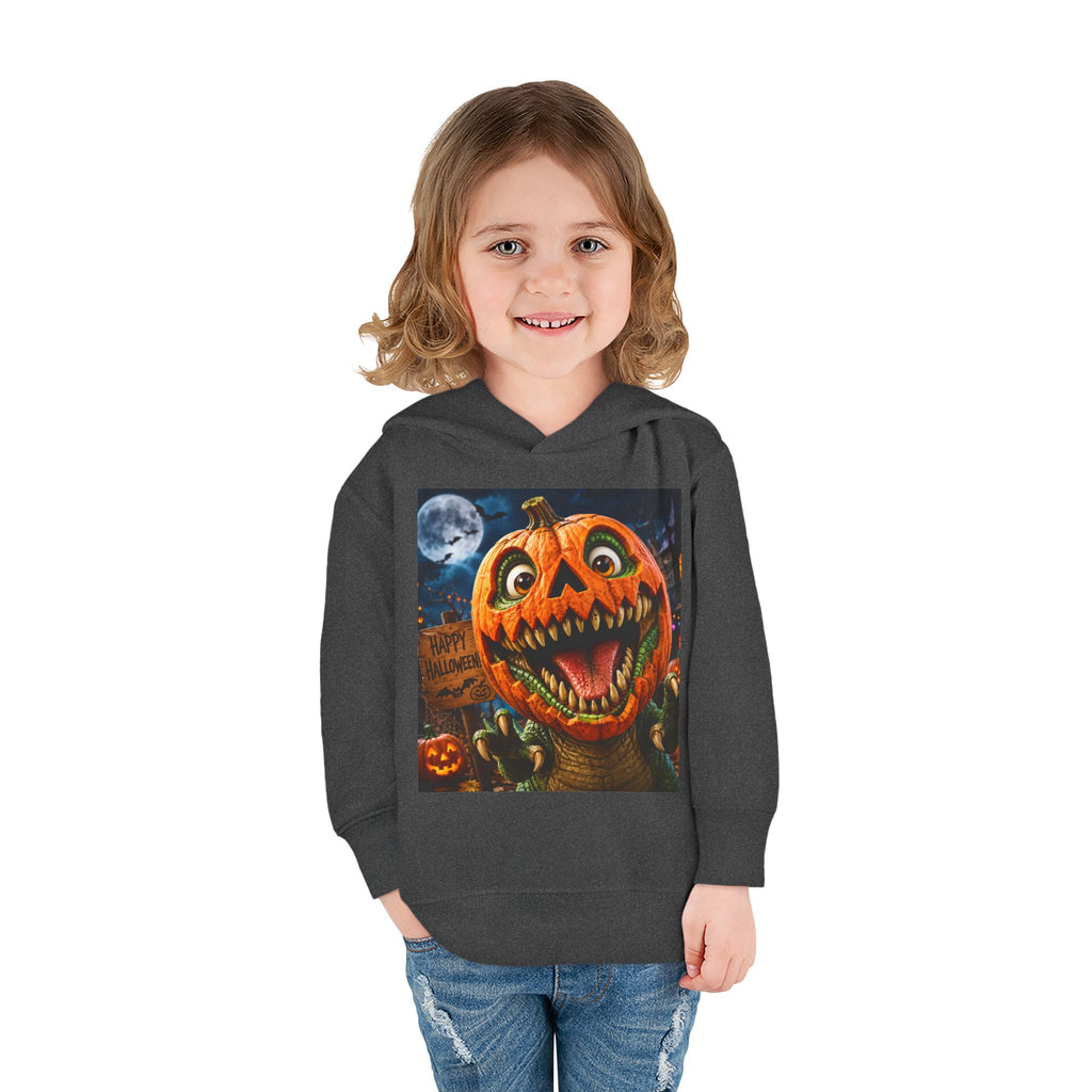 Halloween Toddler Hoodie — Dinosaur Creepy Jack-O'-Lantern Pumpkin Halloween Pullover