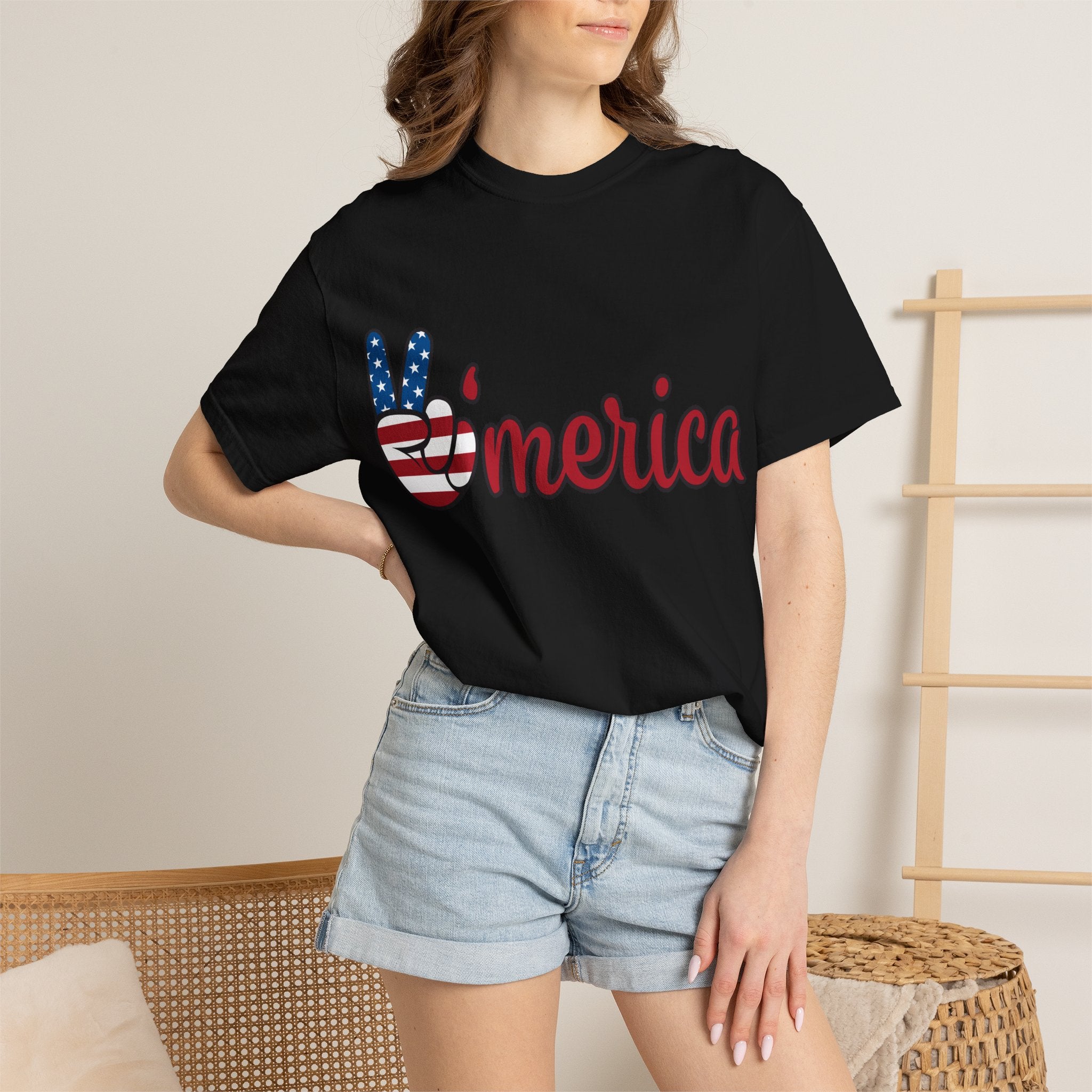 'Merica Peace Sign T-Shirt — 250th Anniversary of America Flag Tee (1776–2026)