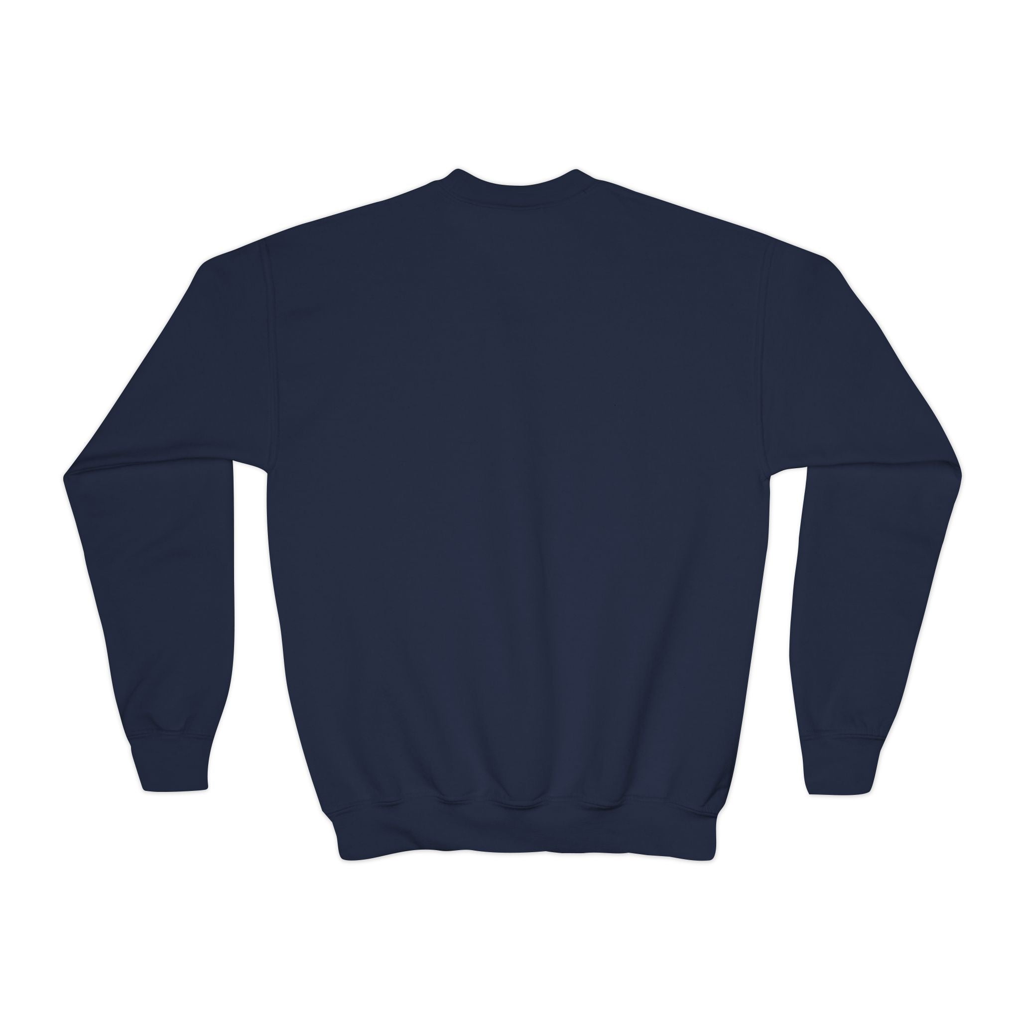 Youth Crewneck Sweatshirt — "Smart, Strong & Brave" Colorful Skateboard Graphic