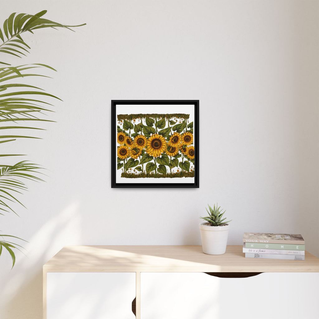 Framed Sunflower Canvas Print — Matte Floral Wall Art