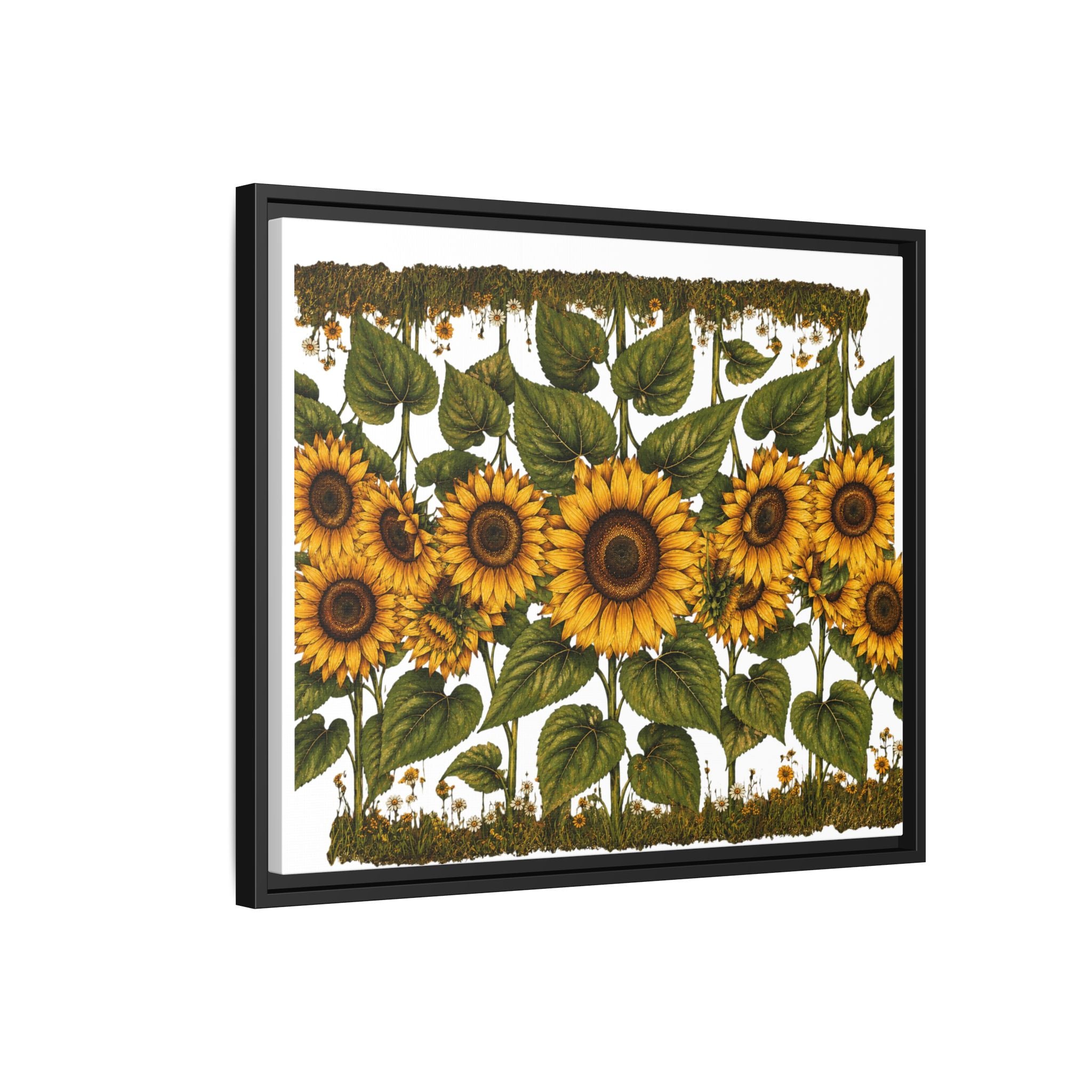 Framed Sunflower Canvas Print — Matte Floral Wall Art
