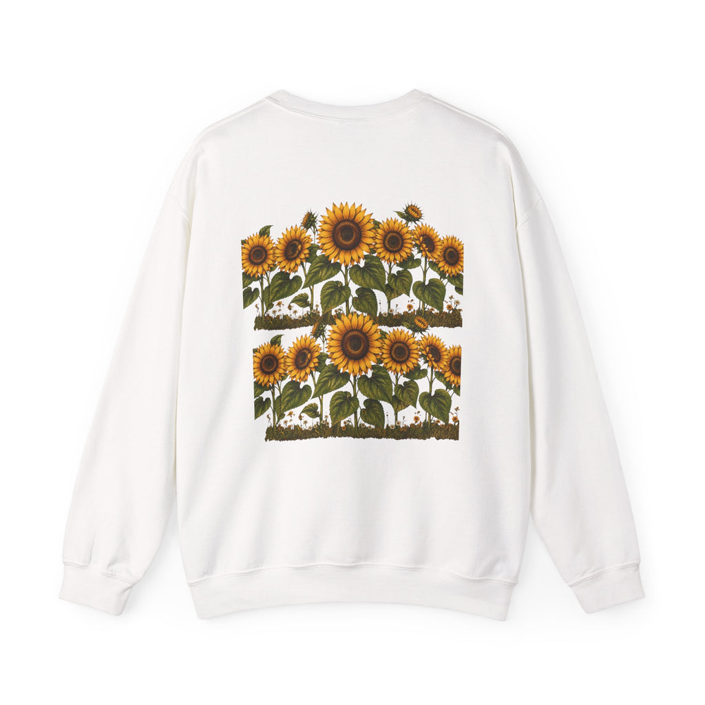 Sunflower Field Crewneck Sweatshirt — Vintage Botanical Floral Pullover