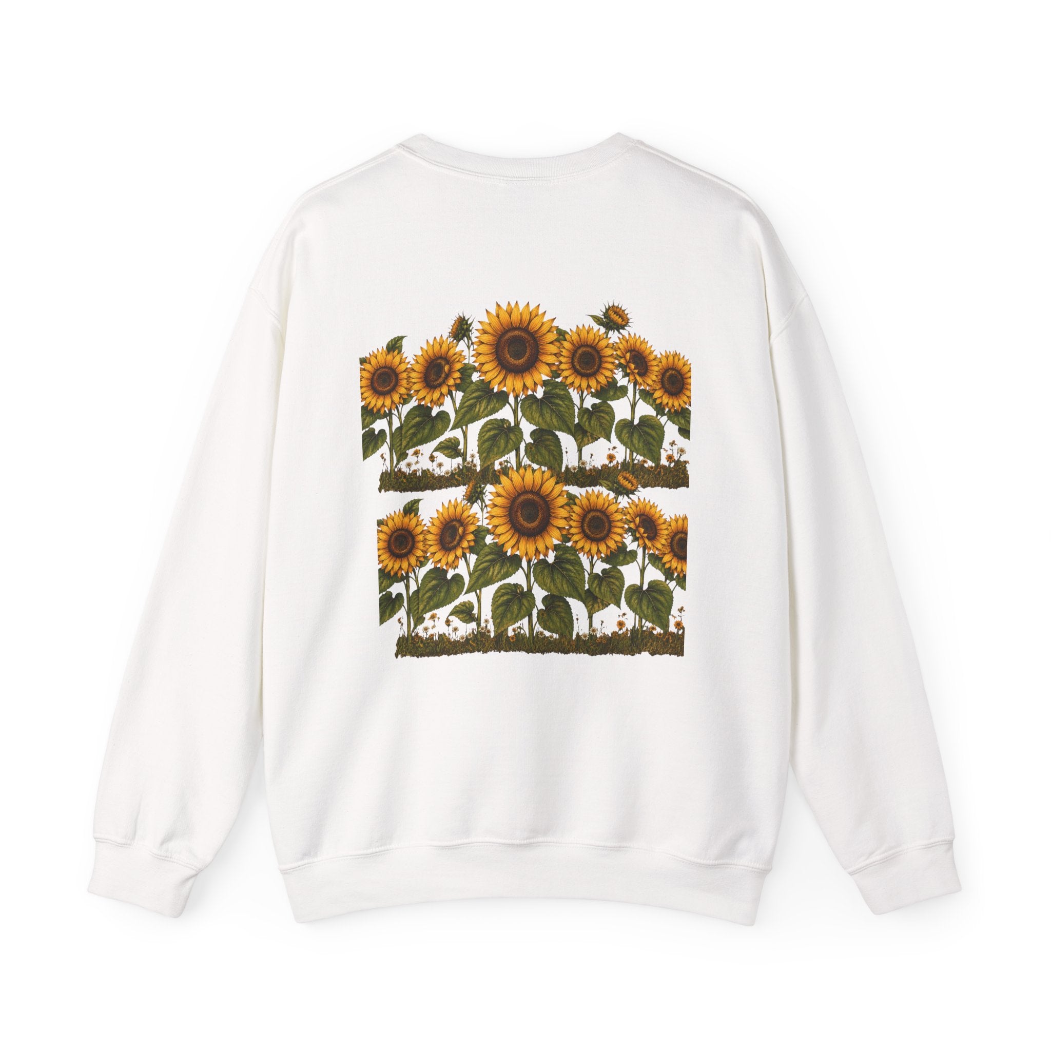 Sunflower Field Crewneck Sweatshirt — Vintage Botanical Floral Pullover