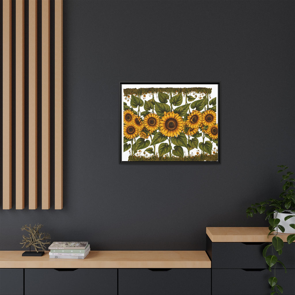 Framed Sunflower Canvas Print — Matte Floral Wall Art
