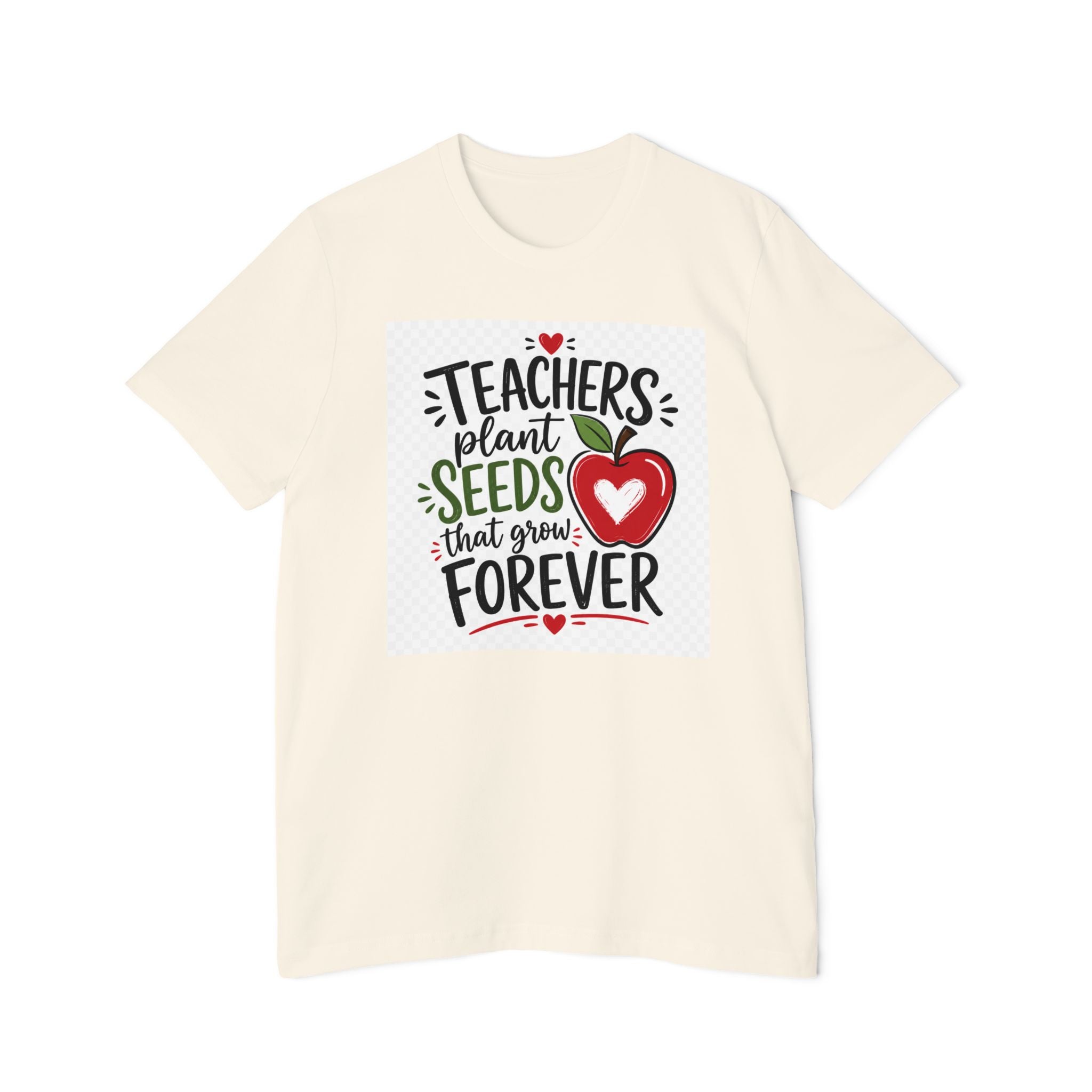 Teacher Appreciation T-Shirt – "Teachers Plant Seeds That Grow Forever" Apple Design