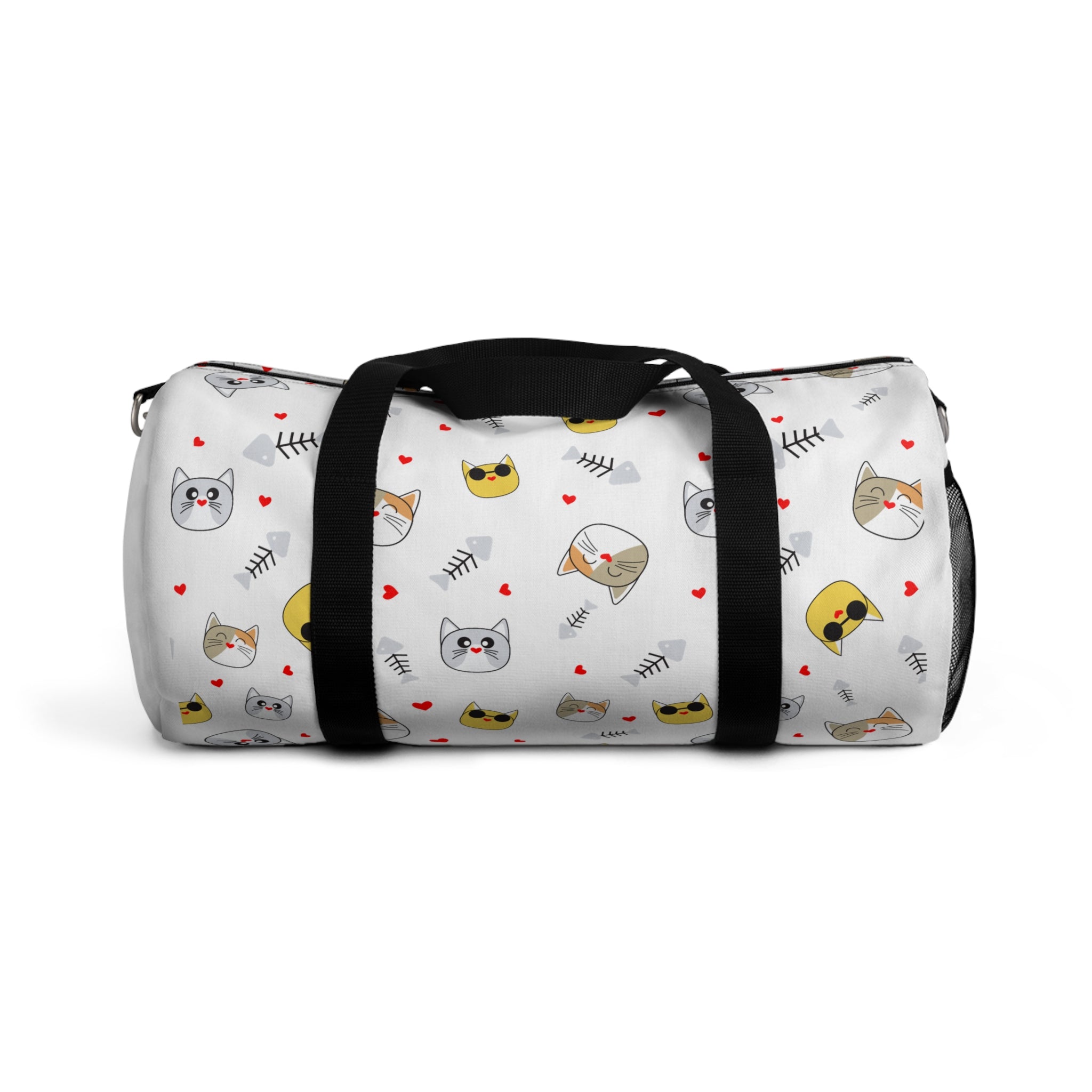 Cat Pattern Duffel Bag — Cute Kitty Faces Travel Gym Bag