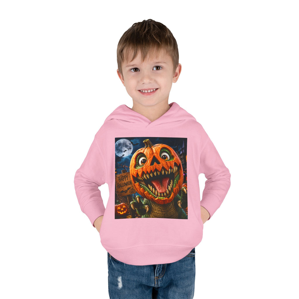 Halloween Toddler Hoodie — Dinosaur Creepy Jack-O'-Lantern Pumpkin Halloween Pullover