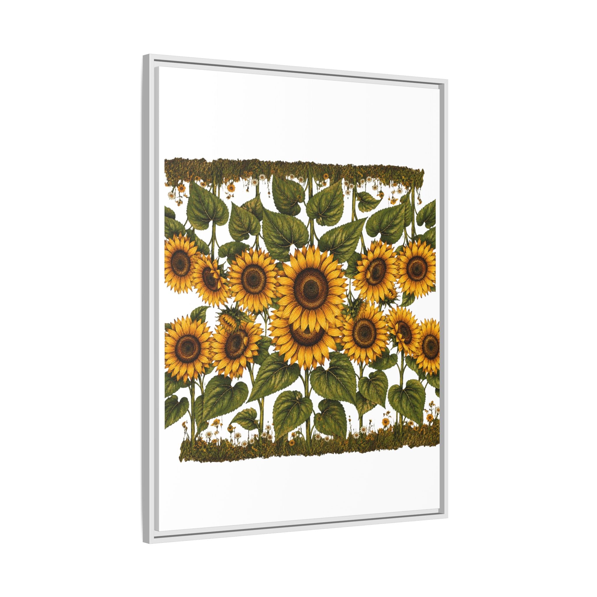 Framed Sunflower Canvas Print — Matte Floral Wall Art