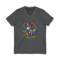 Colorful Donkey V-Neck Tee — Whimsical Farm Animal Graphic Shirt