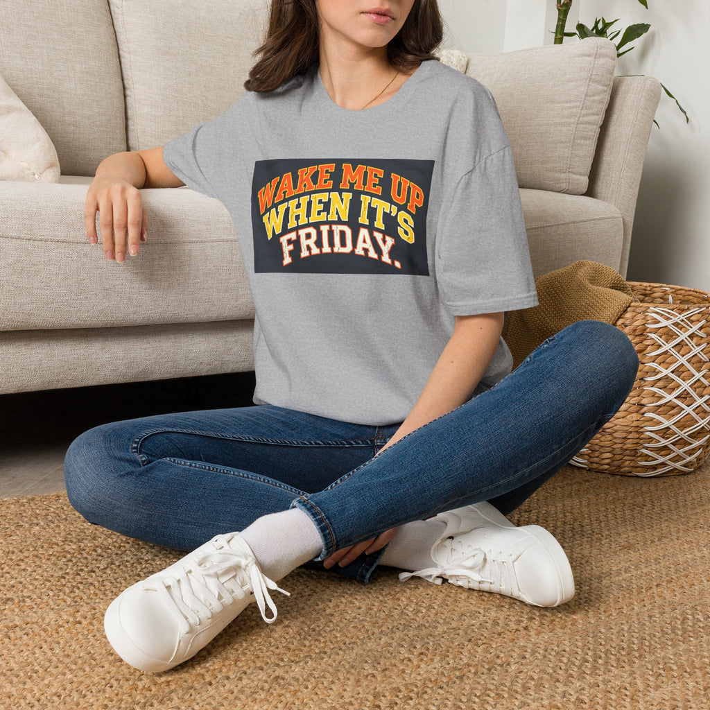 Wake Me Up When It's Friday T-Shirt — Retro Weekend Graphic Tee