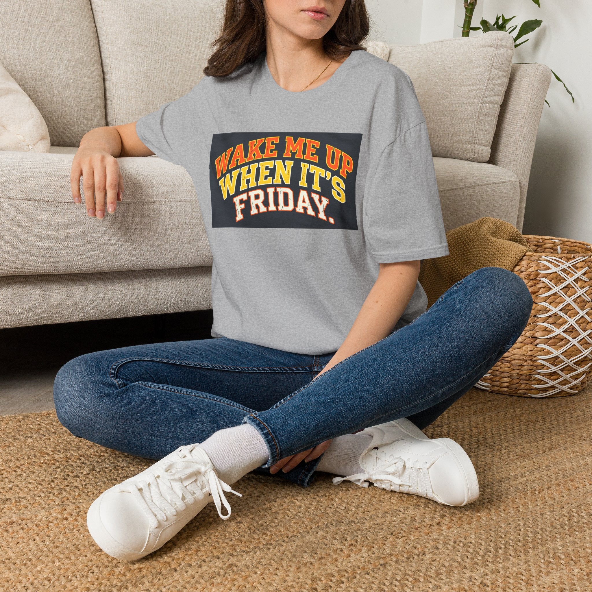Wake Me Up When It's Friday T-Shirt — Retro Weekend Graphic Tee