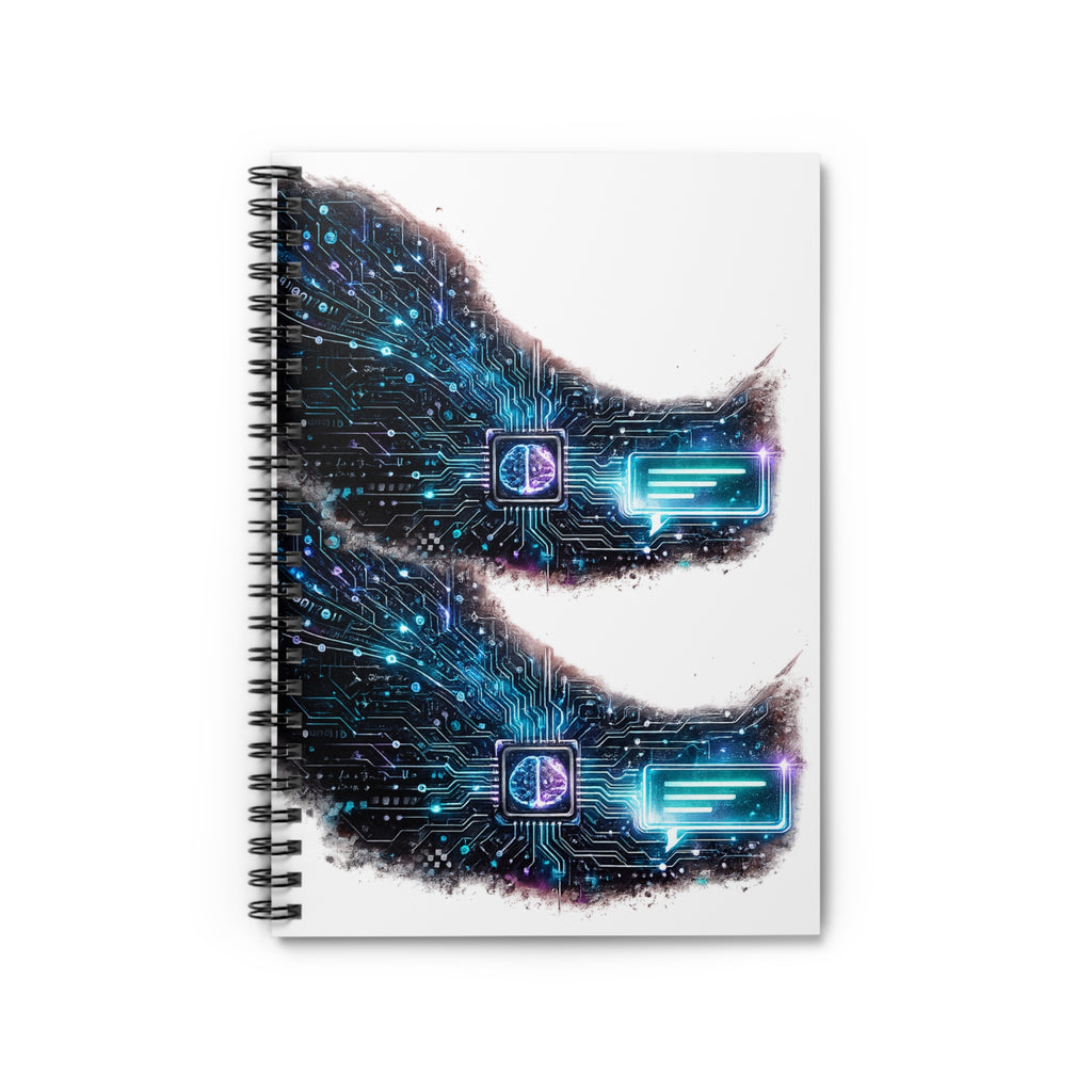 Cyber Circuit Spiral Notebook — Tech Circuitry Journal (Ruled)