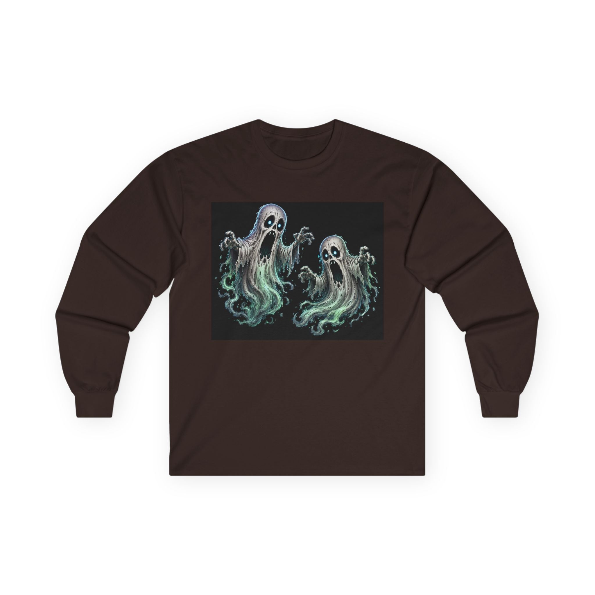 Ghost Duo Long Sleeve Tee — Haunted Spirit Graphic Shirt
