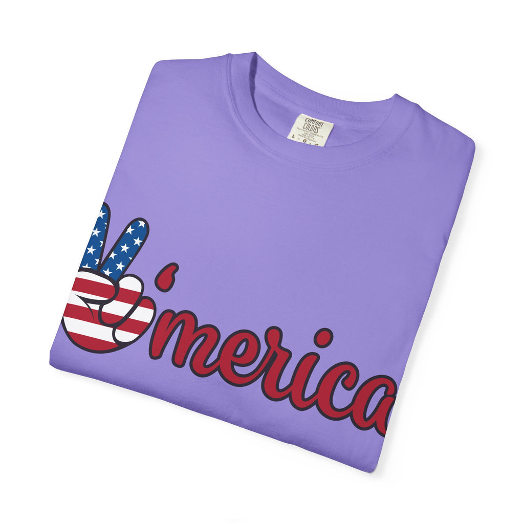 'Merica Peace Sign T-Shirt — 250th Anniversary of America Flag Tee (1776–2026)