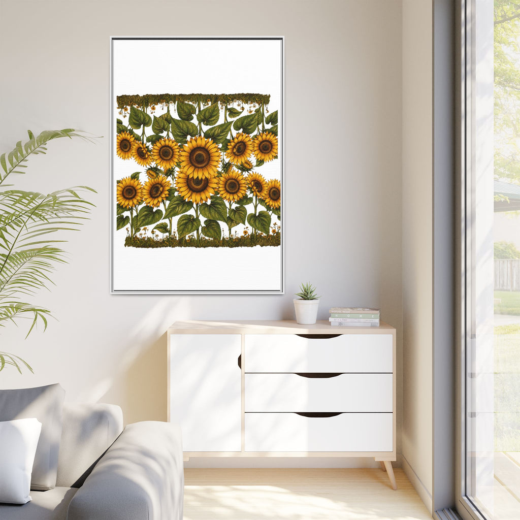 Framed Sunflower Canvas Print — Matte Floral Wall Art