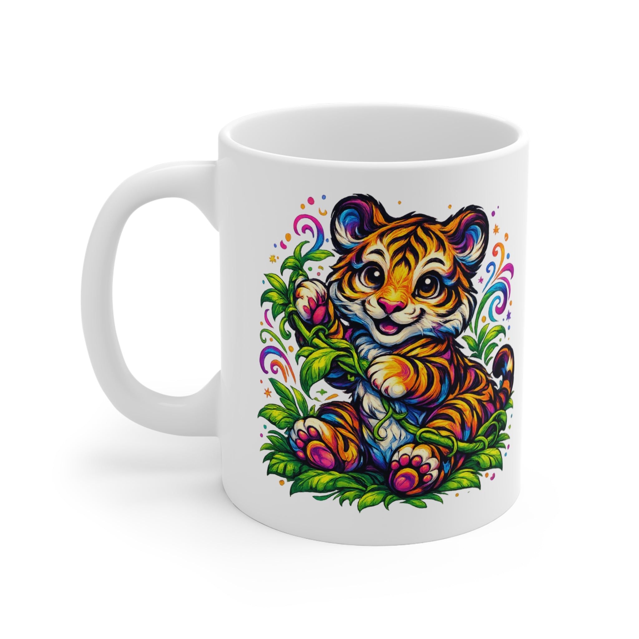 Tiger Cub Mug — Cute Colorful Baby Tiger Coffee Cup, Gift for Animal Lovers & New Parents