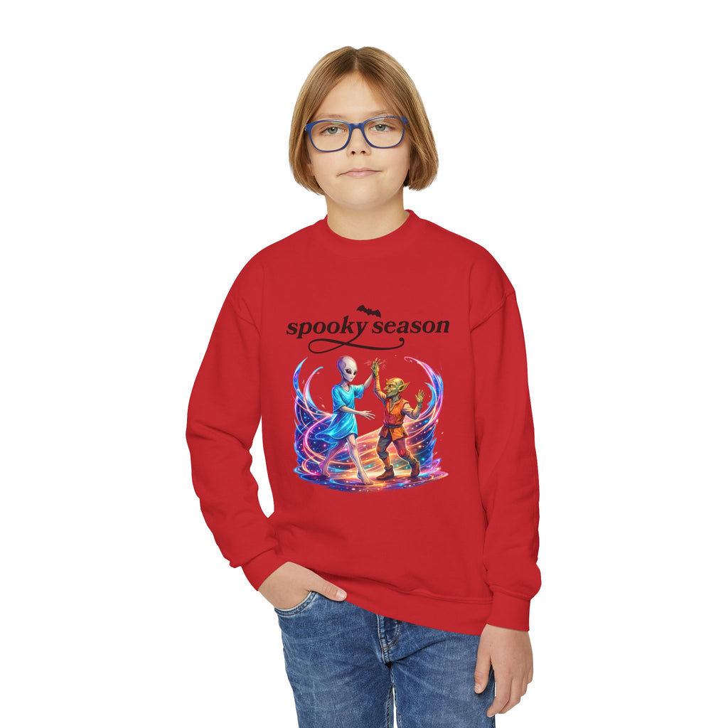 Youth Crewneck Sweatshirt — "Spooky Season" Halloween Kid Pullover