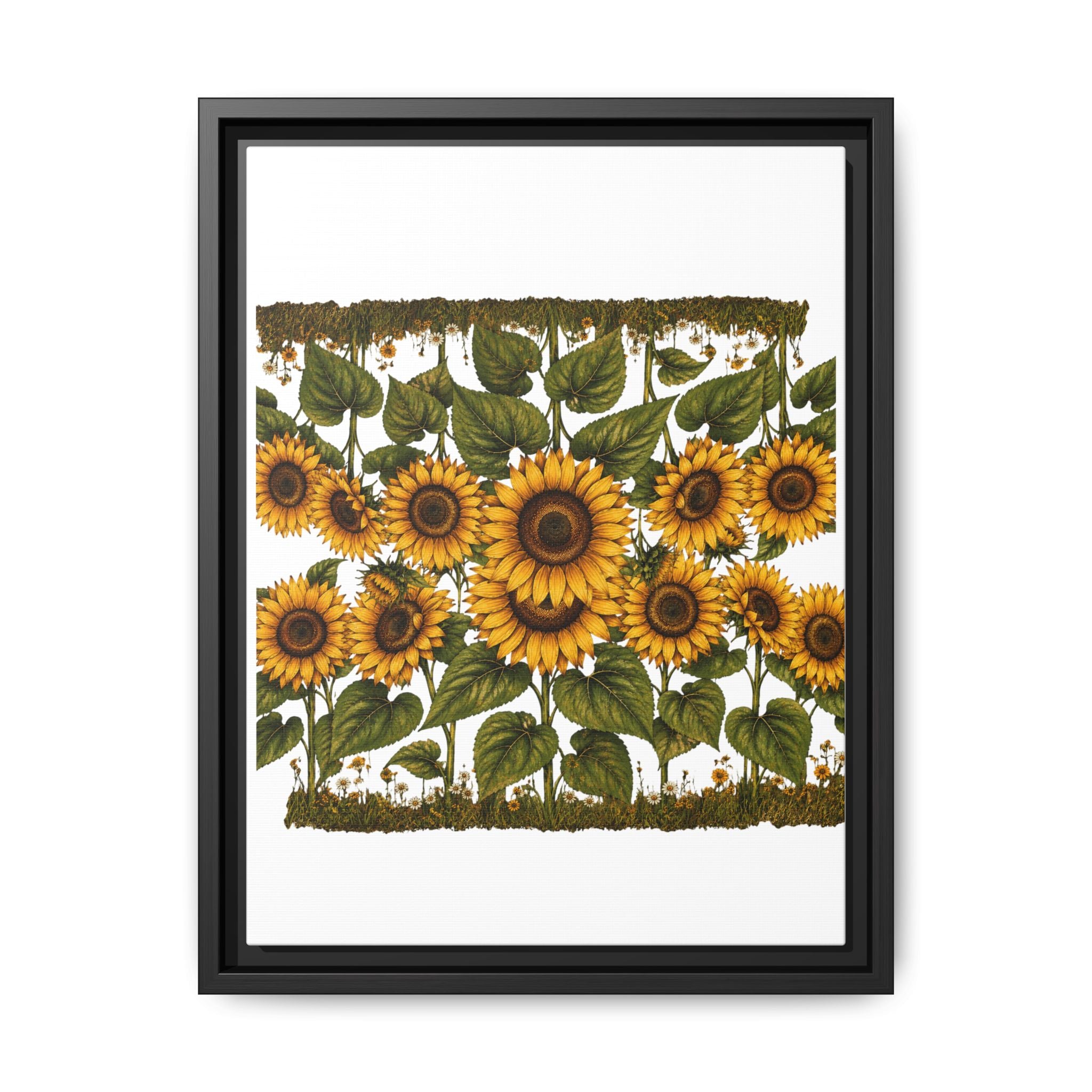 Framed Sunflower Canvas Print — Matte Floral Wall Art