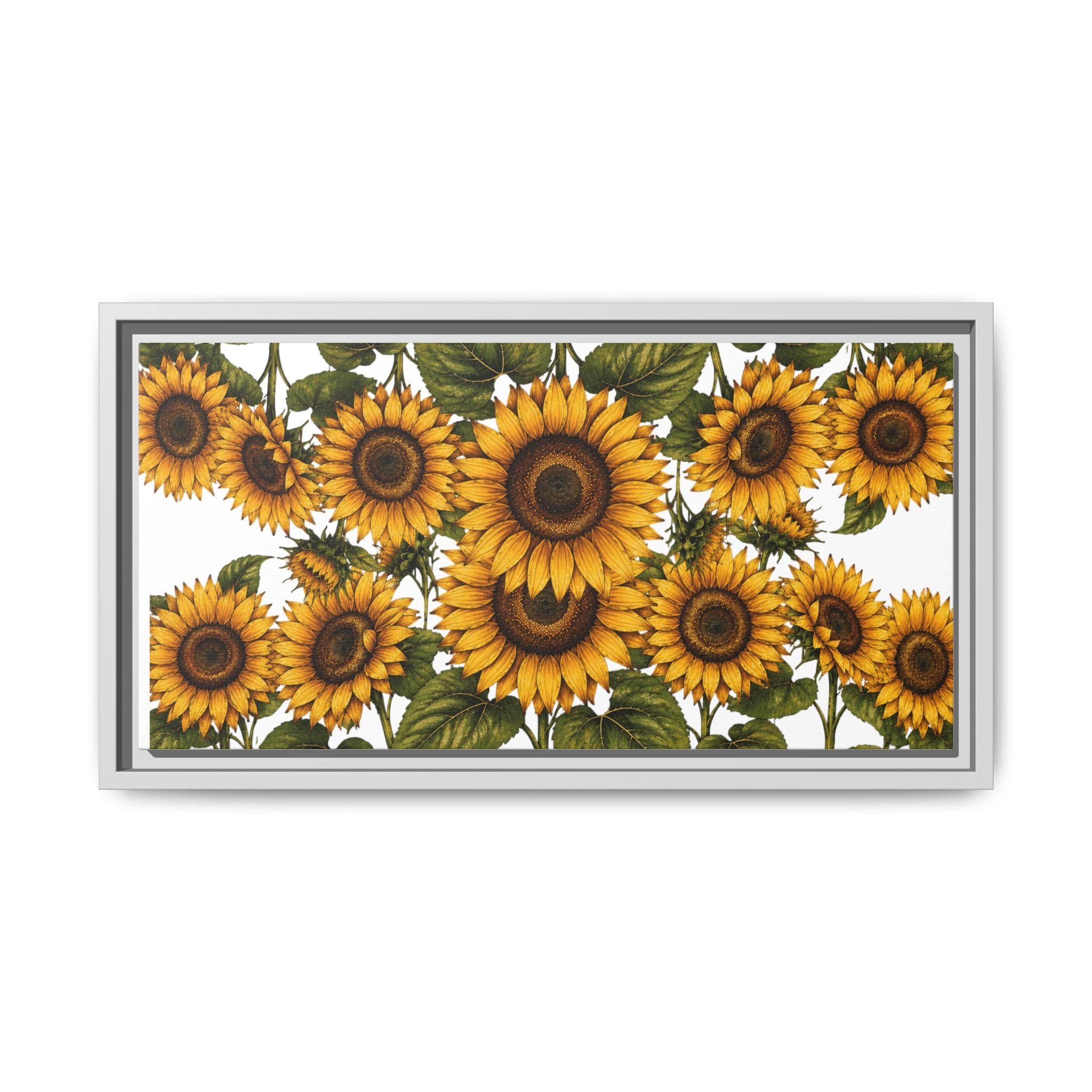 Framed Sunflower Canvas Print — Matte Floral Wall Art