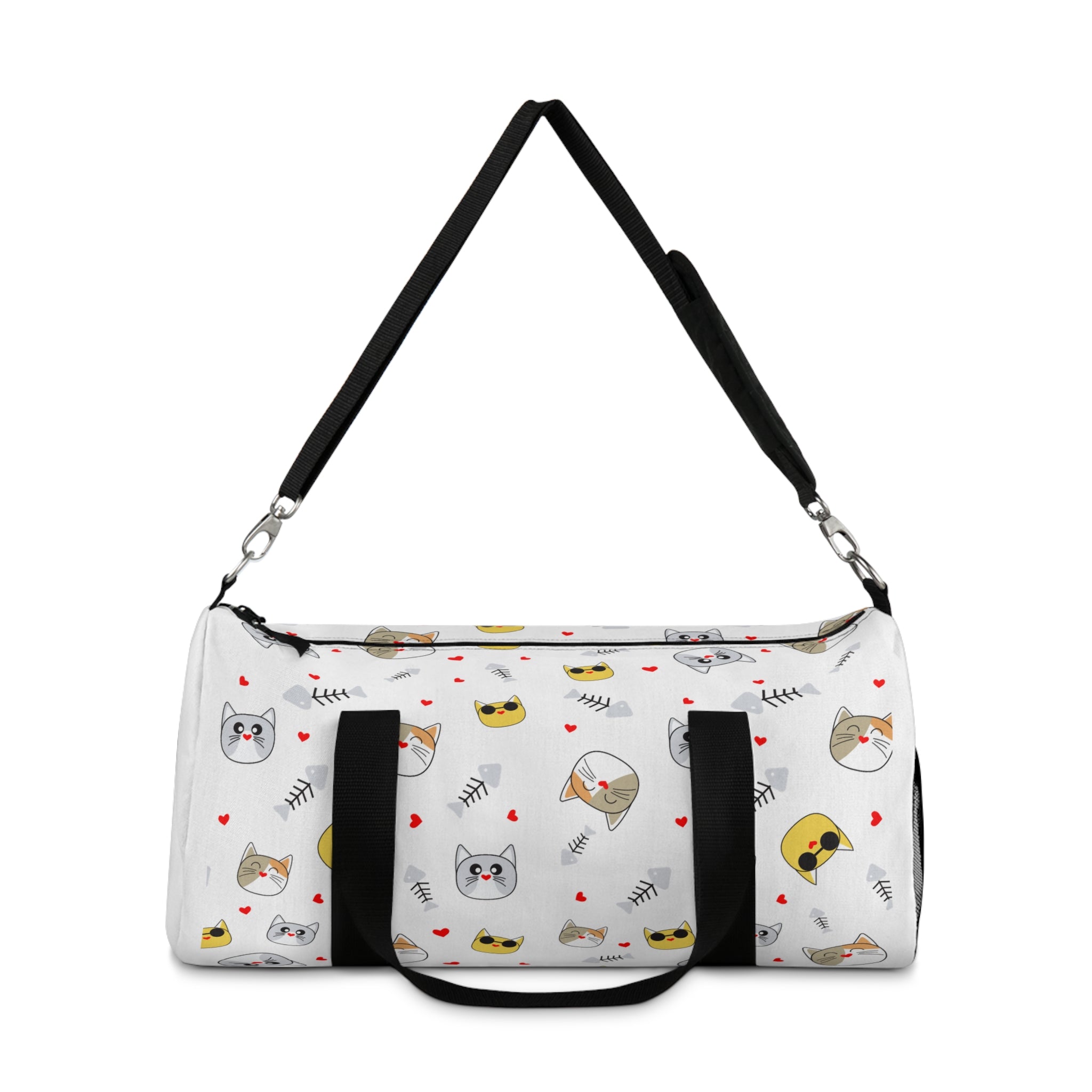 Cat Pattern Duffel Bag — Cute Kitty Faces Travel Gym Bag