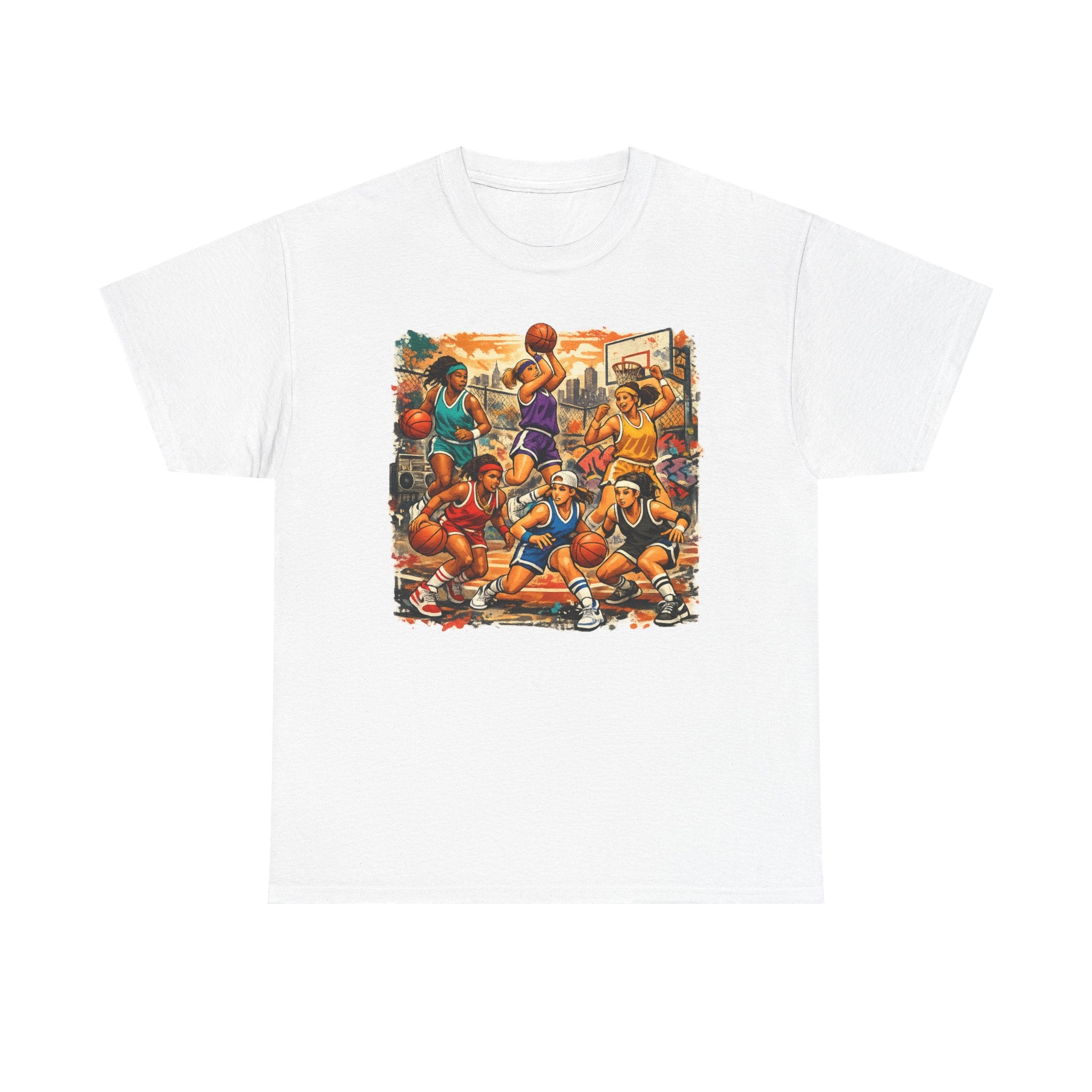 Street Basketball Crew Graphic Tee — Urban Court Players Illustration