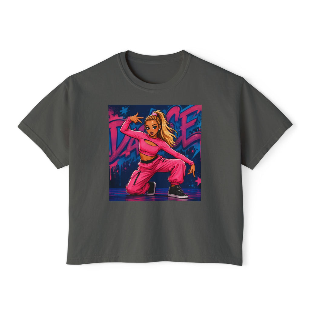 Women’s Boxy Tee — Pink Street Dance Graphic "Dance"