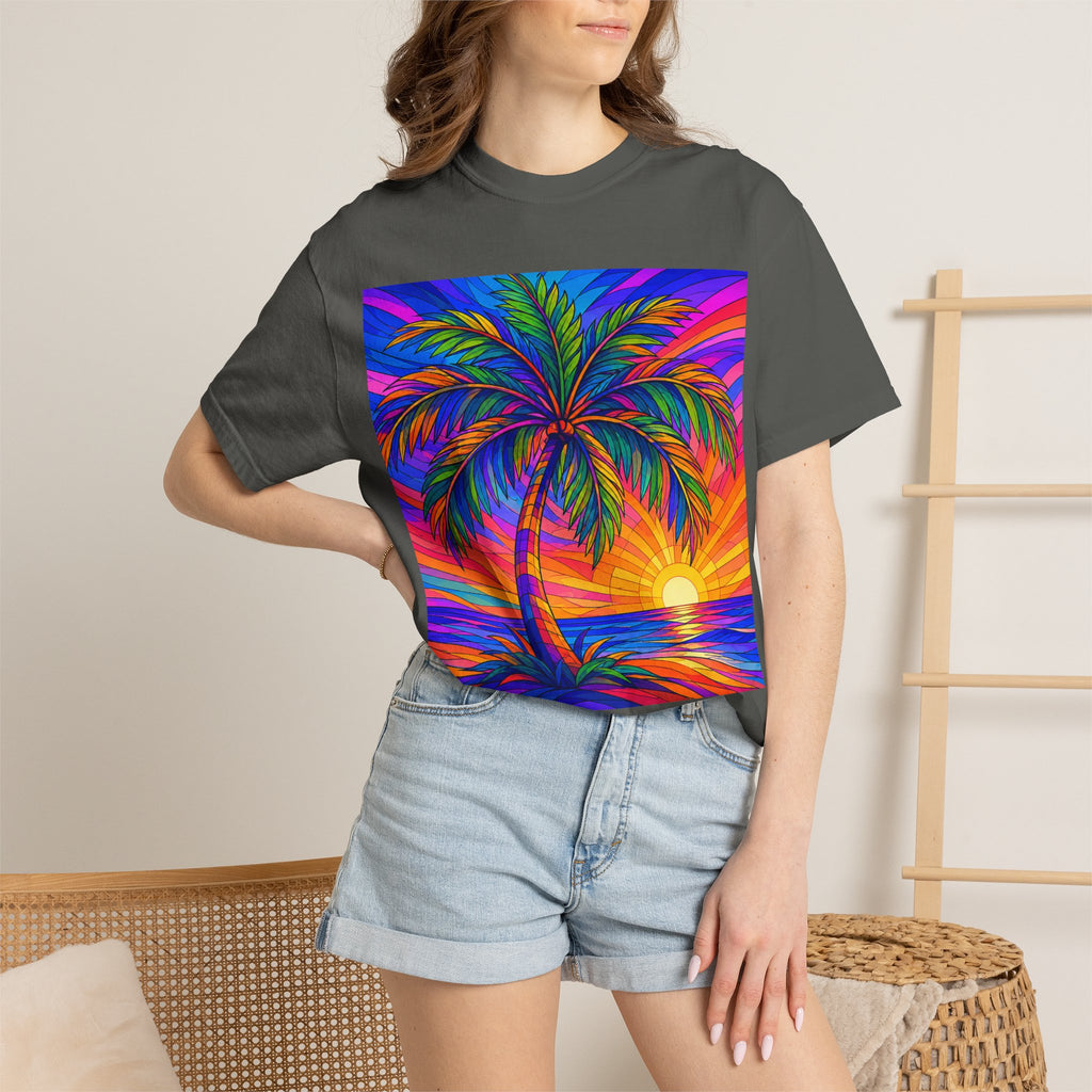 Sunset Palm T-Shirt — Vibrant Tropical Beach Tee