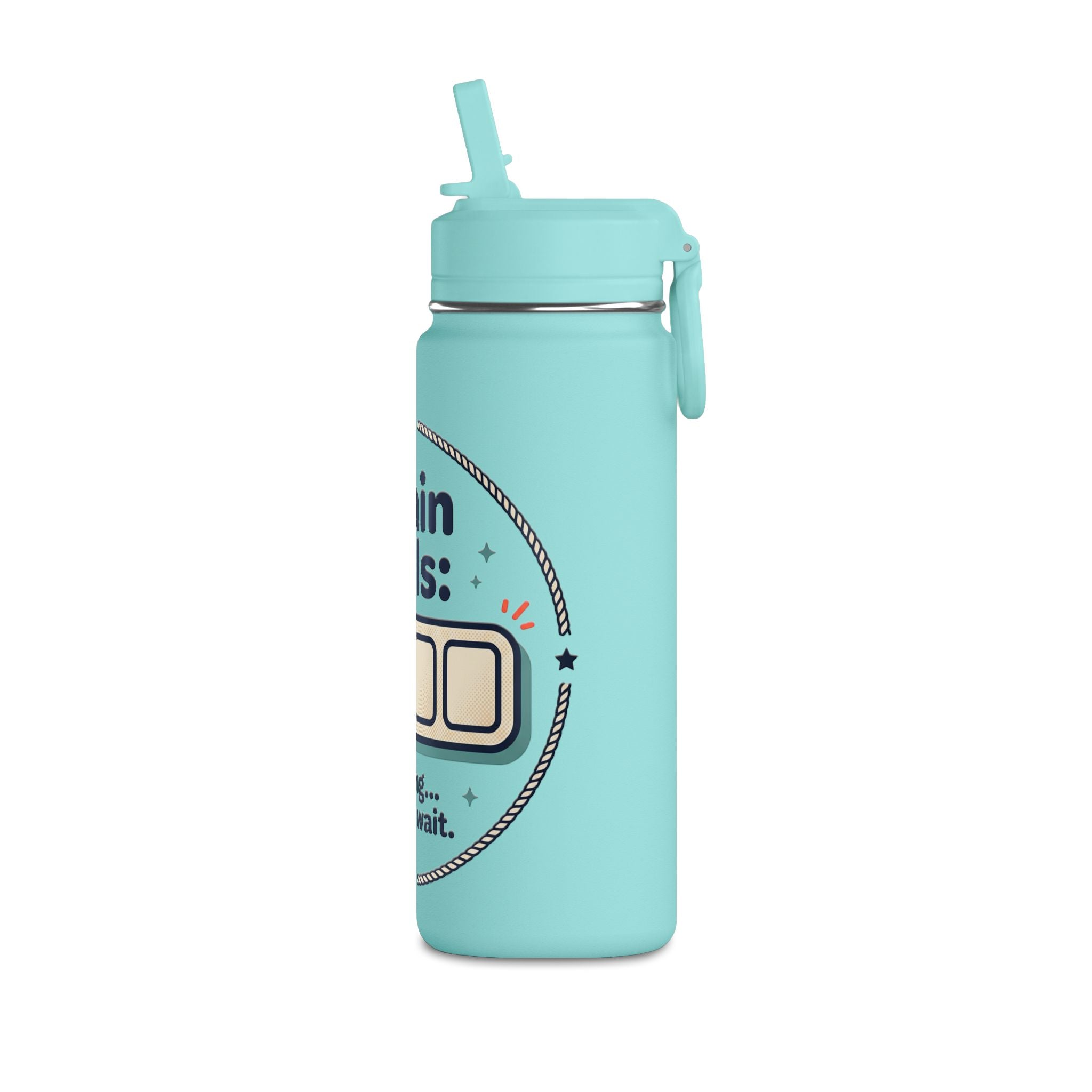 Water Bottle — "Brain Cells: loading... please wait." 20oz Funny Hydration Bottle