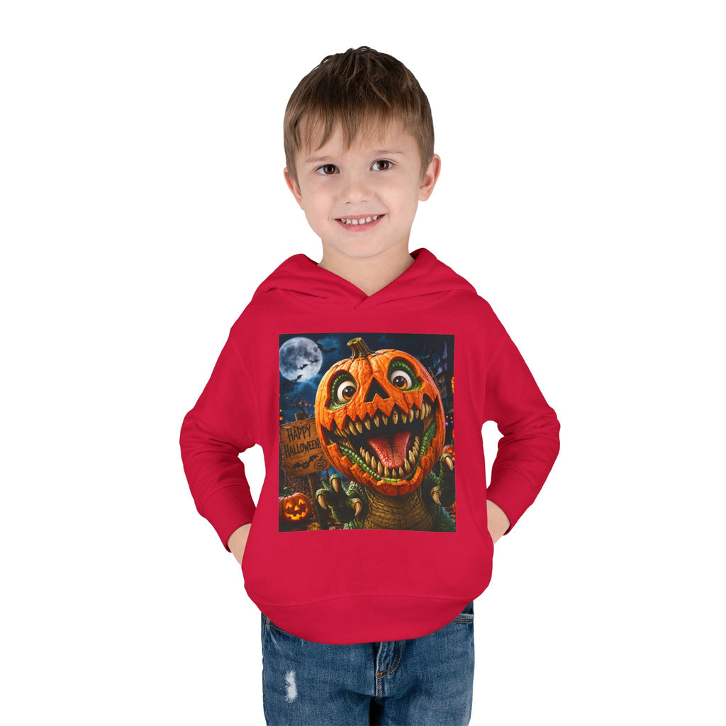 Halloween Toddler Hoodie — Dinosaur Creepy Jack-O'-Lantern Pumpkin Halloween Pullover