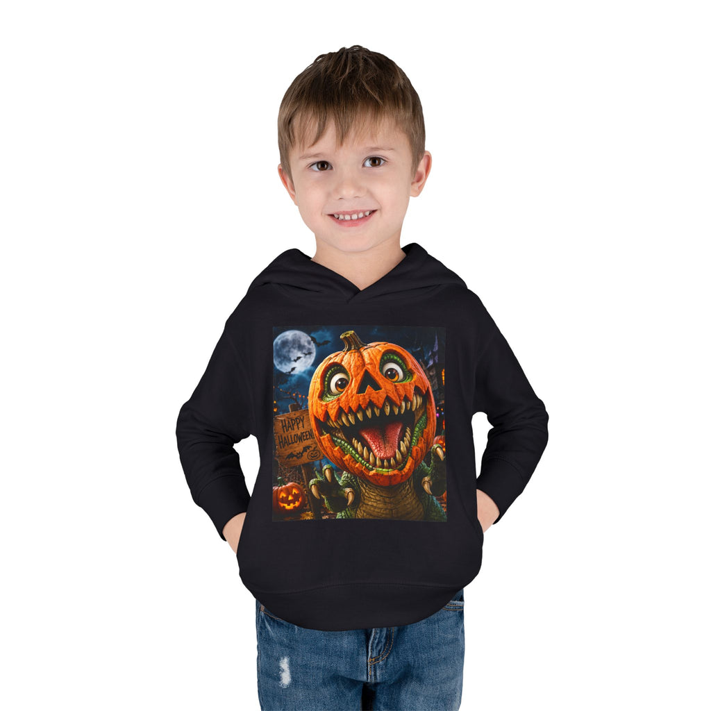 Halloween Toddler Hoodie — Dinosaur Creepy Jack-O'-Lantern Pumpkin Halloween Pullover