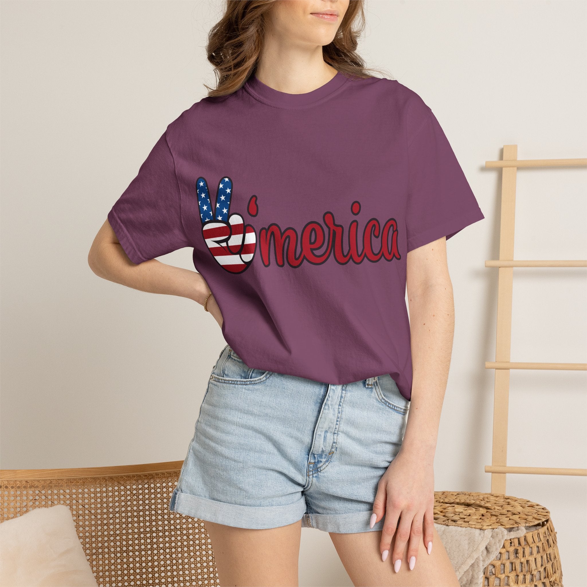'Merica Peace Sign T-Shirt — 250th Anniversary of America Flag Tee (1776–2026)