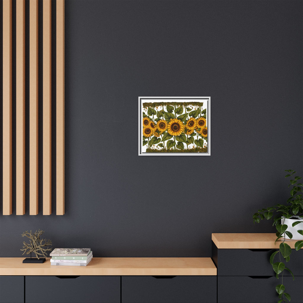 Framed Sunflower Canvas Print — Matte Floral Wall Art