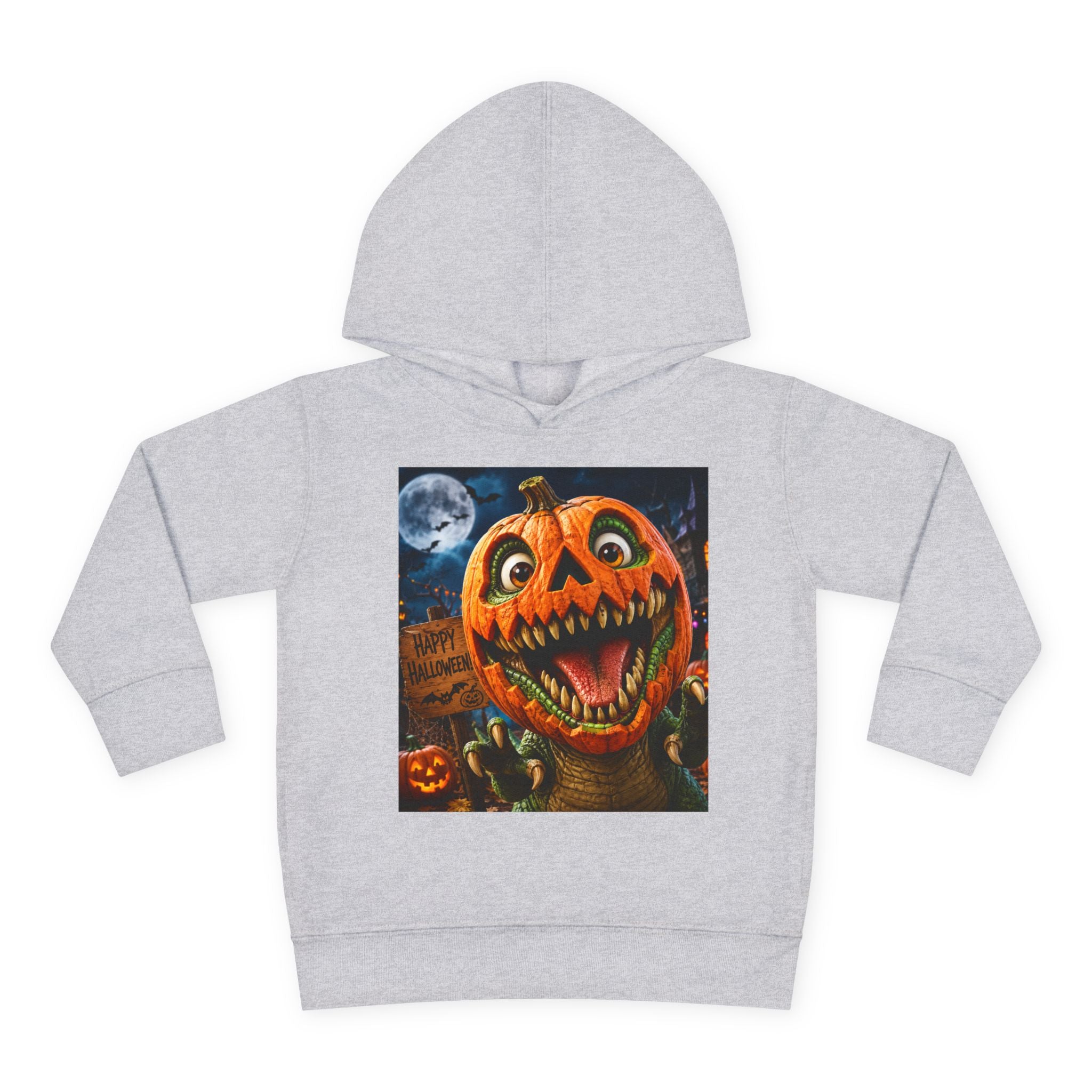 Halloween Toddler Hoodie — Dinosaur Creepy Jack-O'-Lantern Pumpkin Halloween Pullover