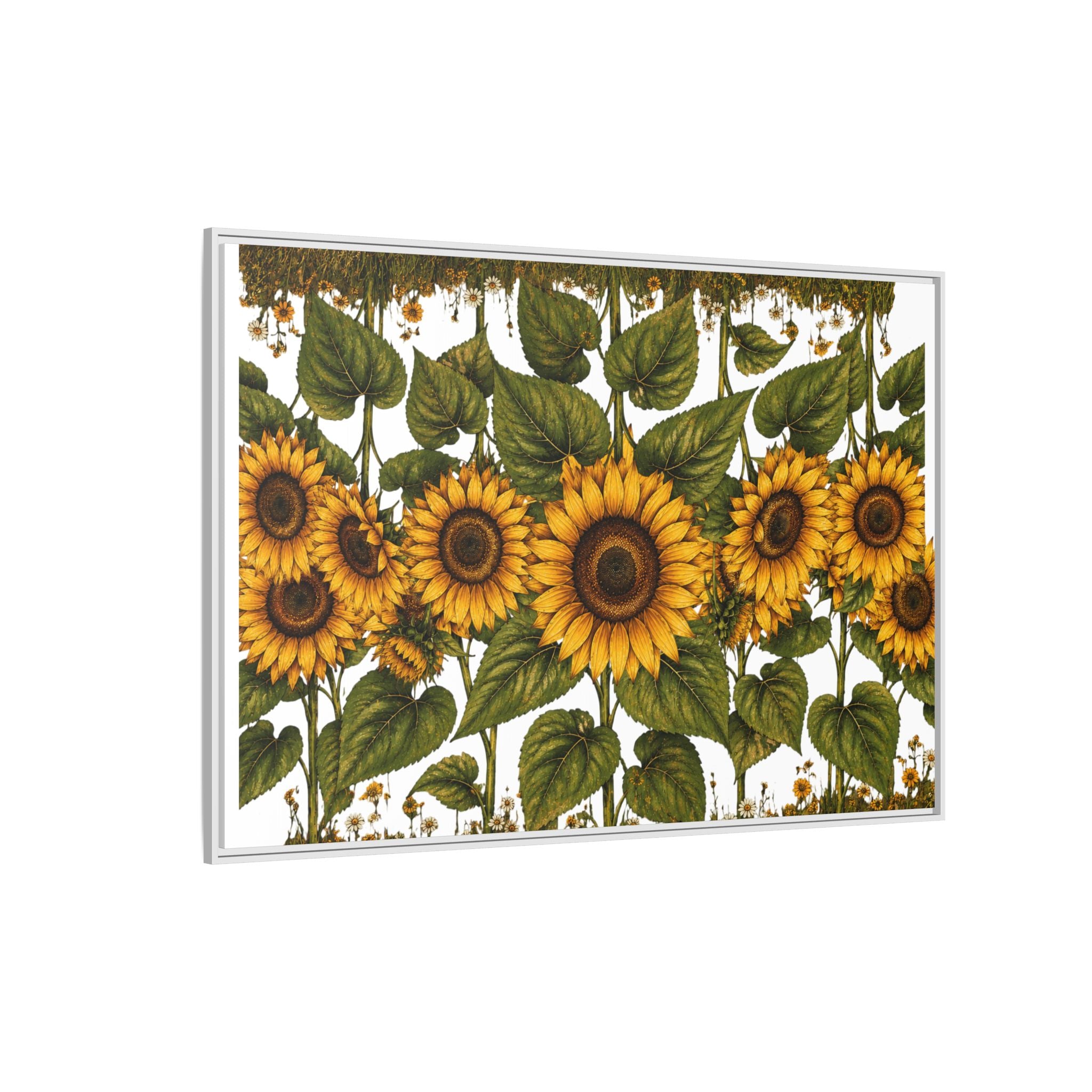 Framed Sunflower Canvas Print — Matte Floral Wall Art