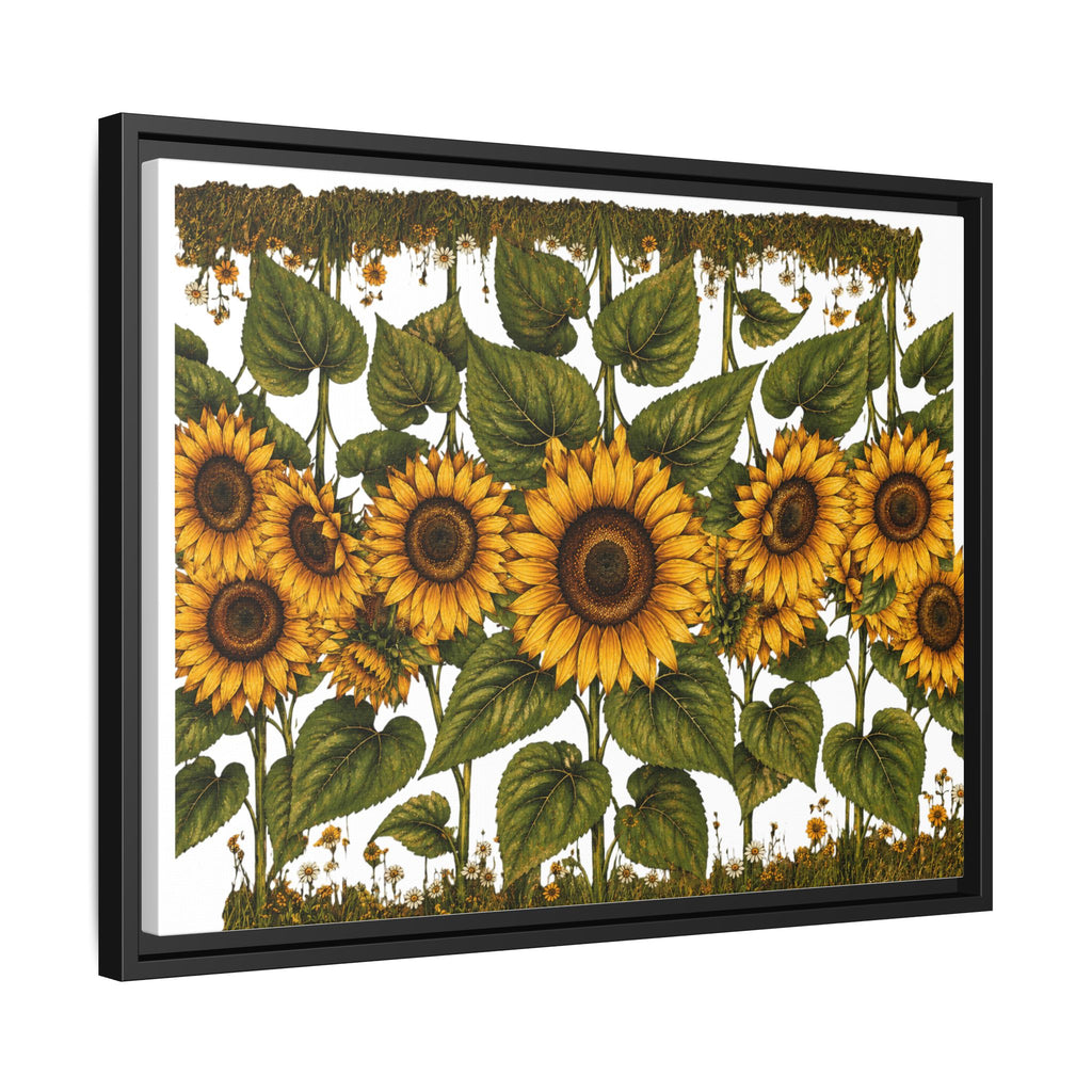 Framed Sunflower Canvas Print — Matte Floral Wall Art
