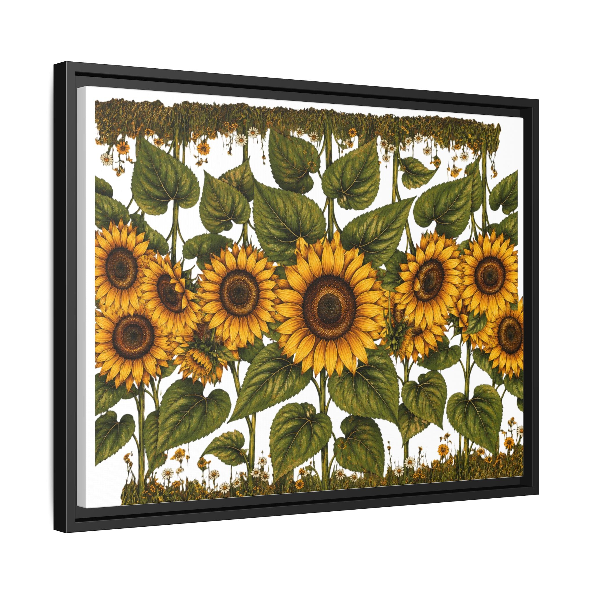 Framed Sunflower Canvas Print — Matte Floral Wall Art