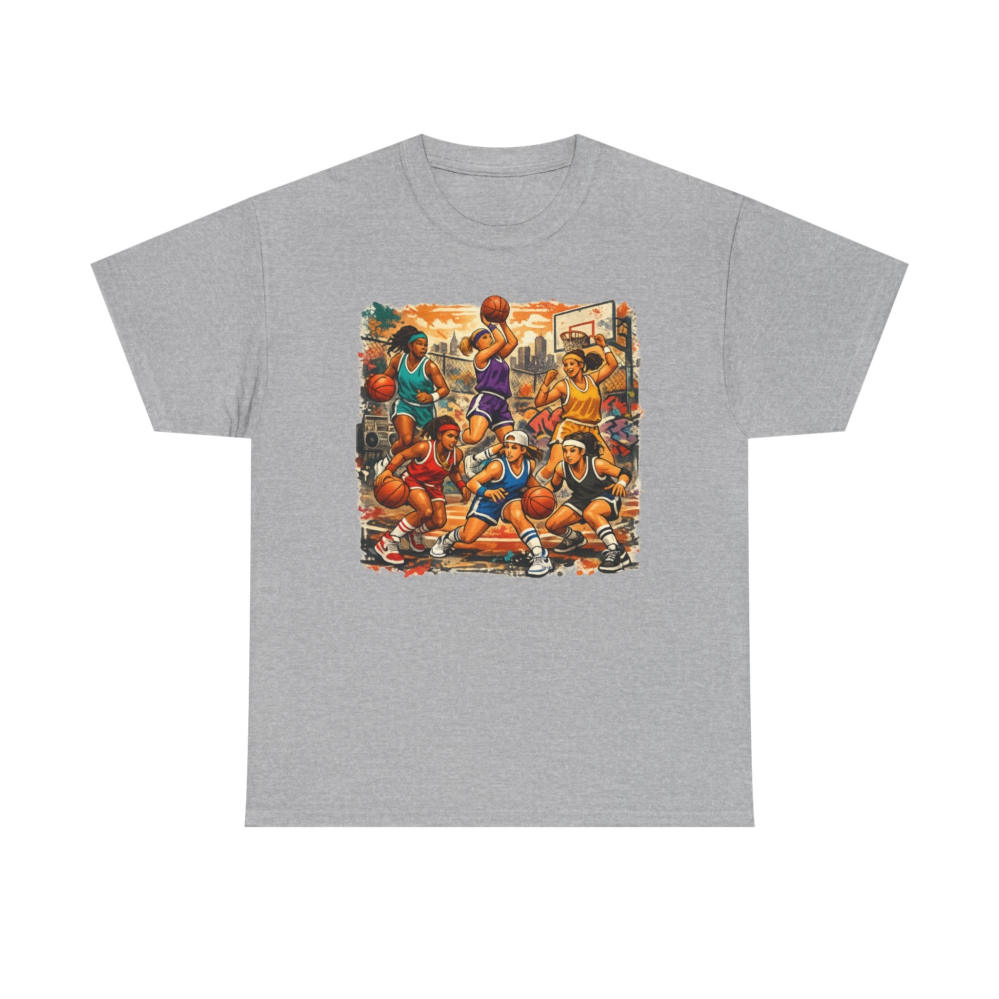 Street Basketball Crew Graphic Tee — Urban Court Players Illustration