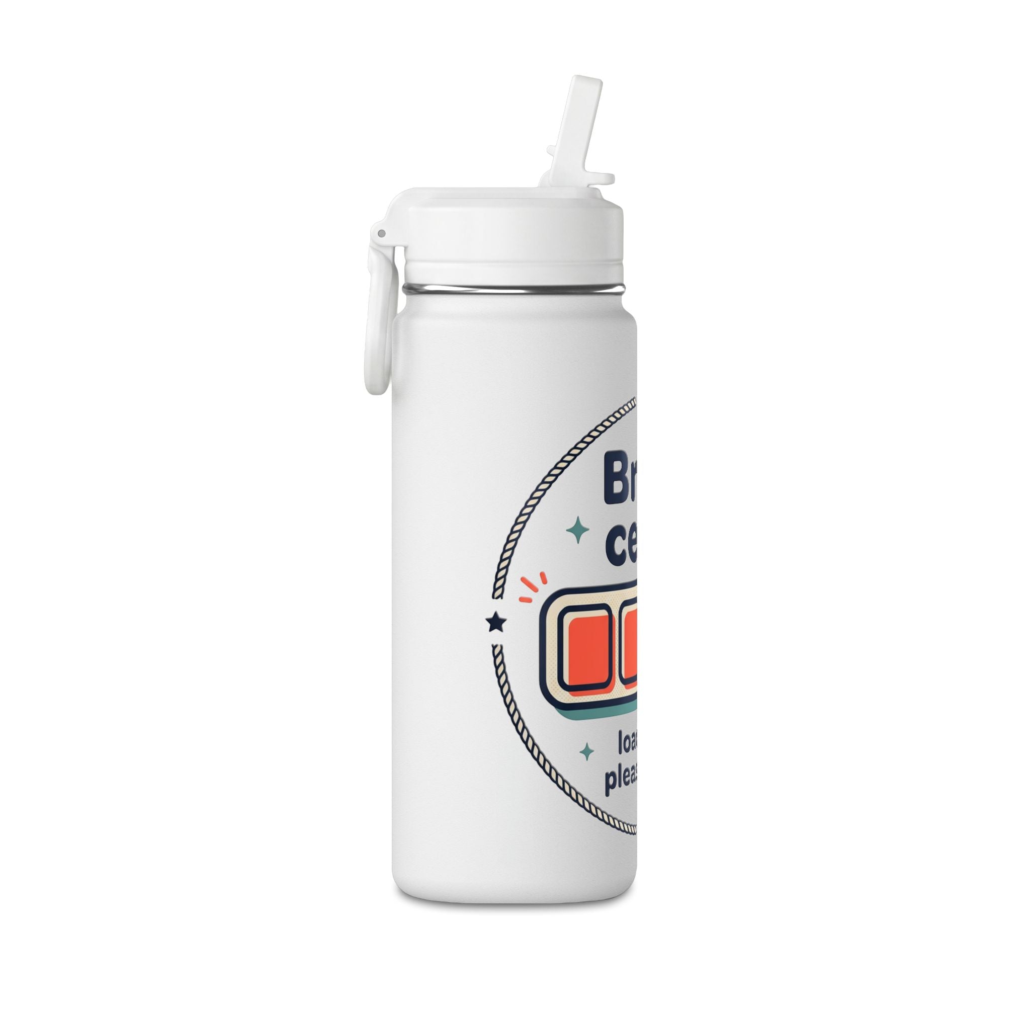Water Bottle — "Brain Cells: loading... please wait." 20oz Funny Hydration Bottle