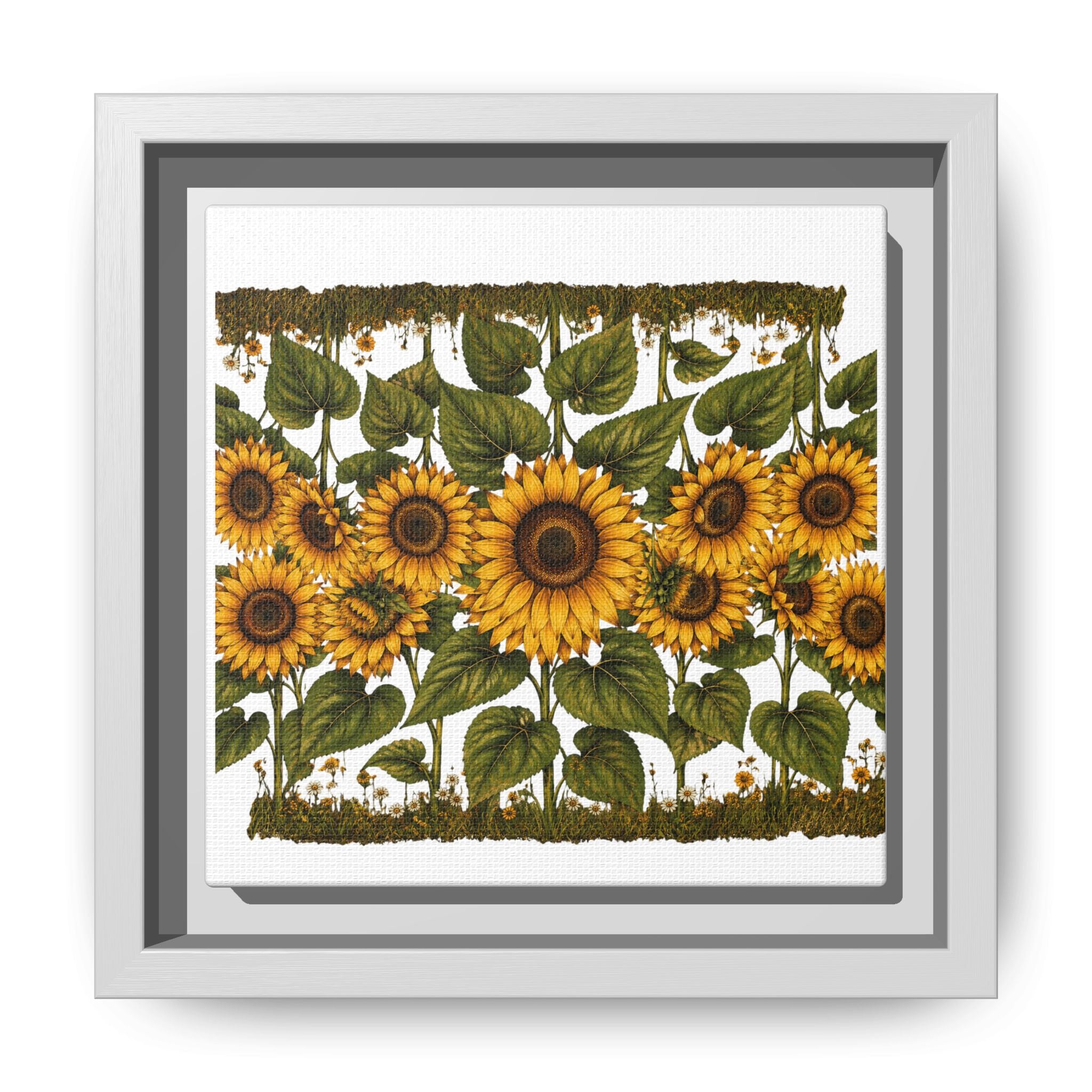 Framed Sunflower Canvas Print — Matte Floral Wall Art