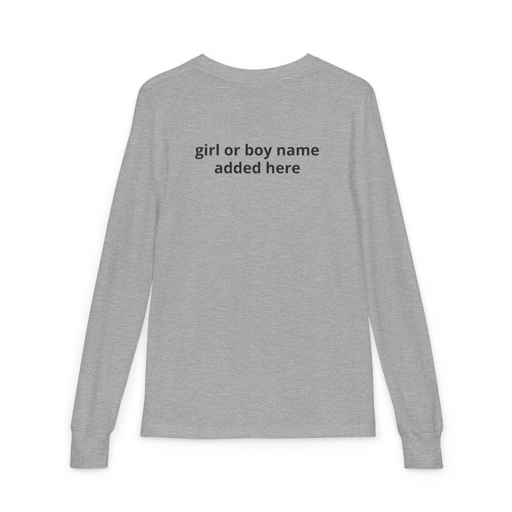 Youth Long Sleeve Tee — Spooky Dinosaur Jack-O'-Lantern Halloween Shirt (Custom Name)