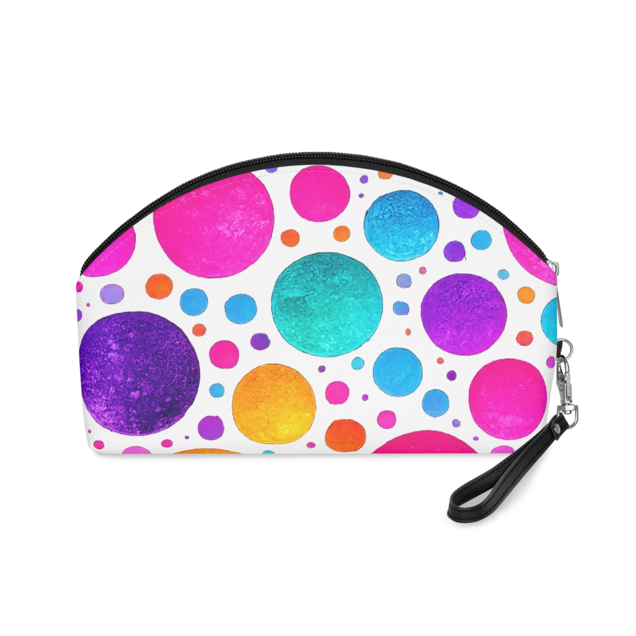 Colorful Polka Dot Makeup Bag — Bright Multicolor Cosmetic Pouch