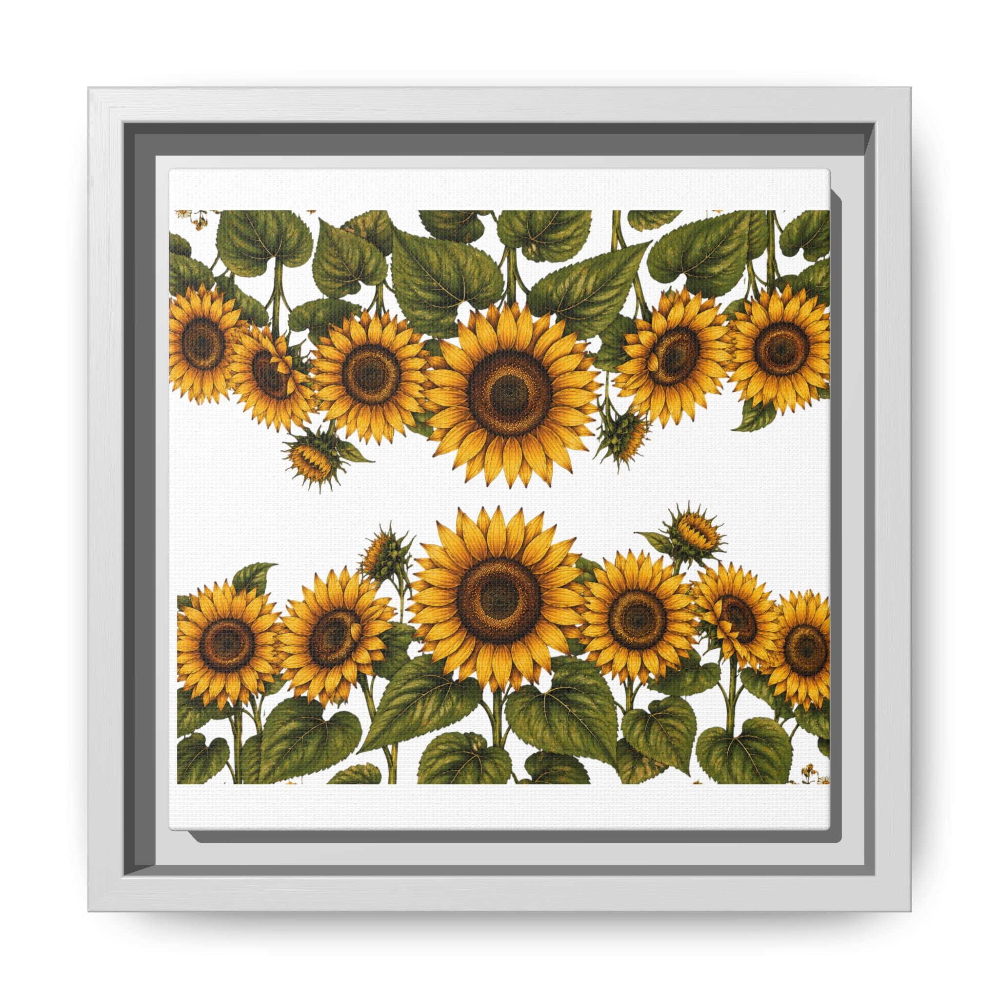 Framed Sunflower Canvas Print — Matte Floral Wall Art
