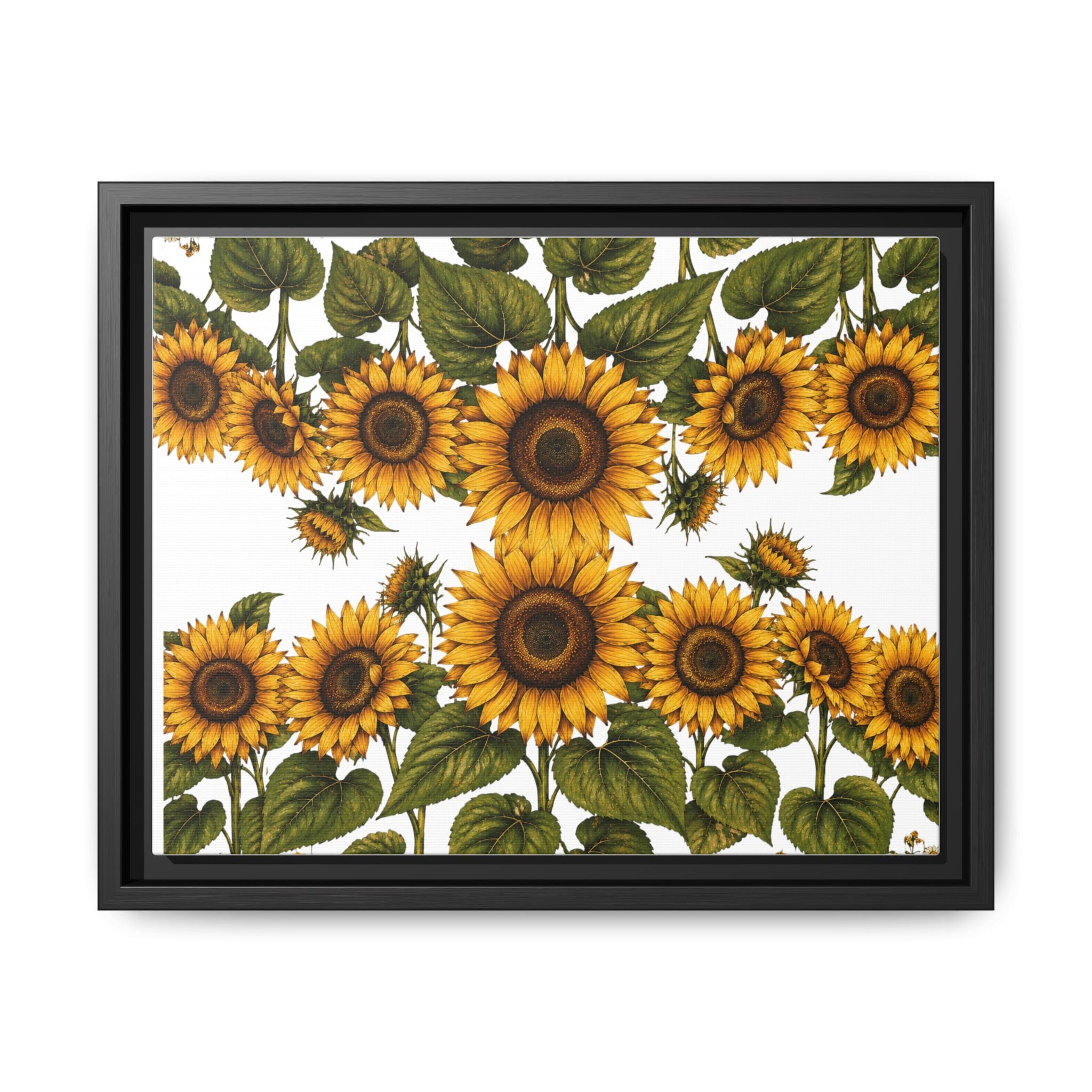 Framed Sunflower Canvas Print — Matte Floral Wall Art